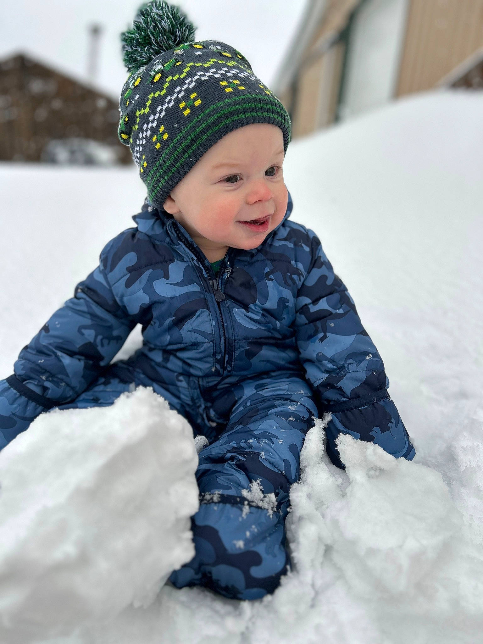 Johnny joined the competition — help win amazing prizes! baby, baby_toddler_clothing, cap, cheek, child, electric_blue, eye, flash_photography, freezing, fun, fur, happy, headgear, headwear, knit_cap, person, sky, smile, snow, toddler