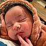 Truly joined the competition — help win amazing prizes! baby, sleeping, face, hand, finger, blanket, hood, cozy, infant, cute, soft, peaceful, portrait, closeup, skin, eyelids, resting, indoor, child, newborn