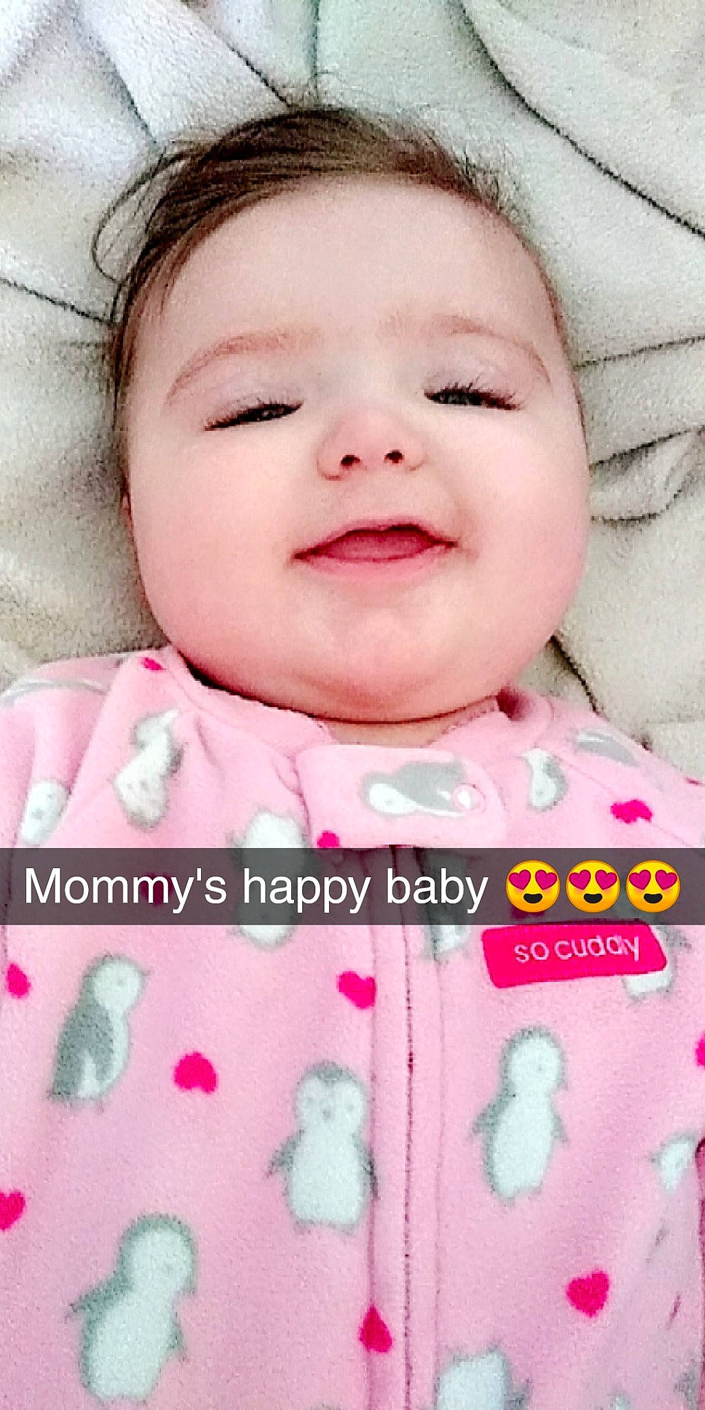 Raeann is registered to the contest to win money with this photo: beauty, cheek, child, close_up, eye, eyebrow, face, facial_expression, forehead, happiness, head, infant, lip, mouth, nose, person, pink, product, skin, smile