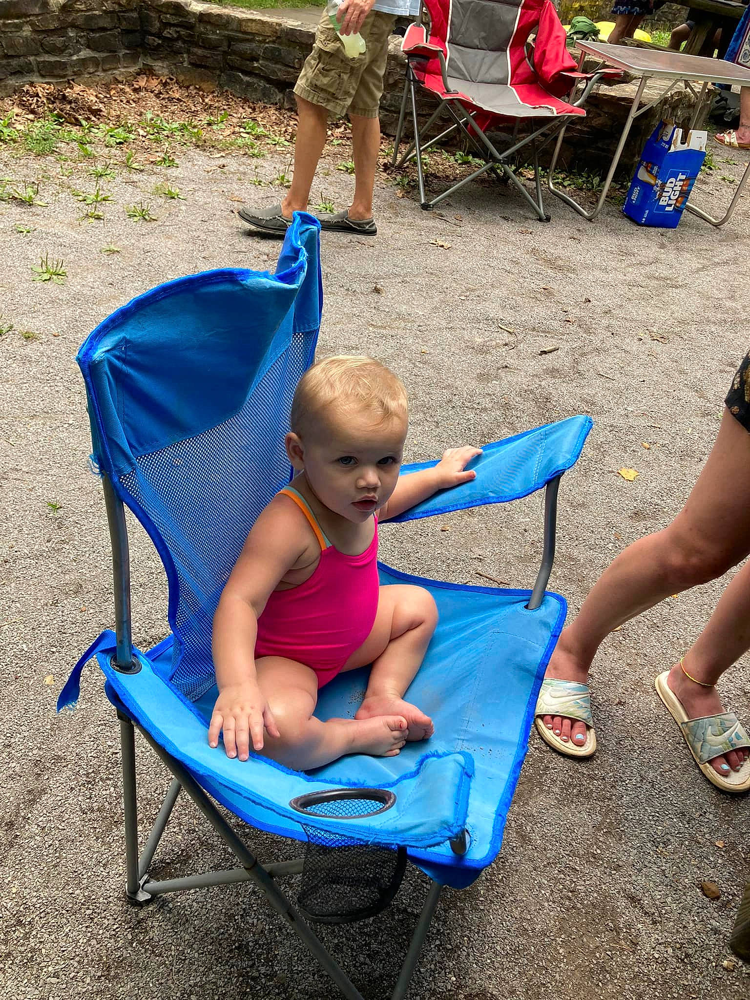 Ka'Mya joined the competition — help win amazing prizes! blue, chair, comfort, electric_blue, event, folding_chair, fun, grass, lap, leg, leisure, outdoor_furniture, people, person, public_space, recreation, shoe, shorts, sneakers, summer