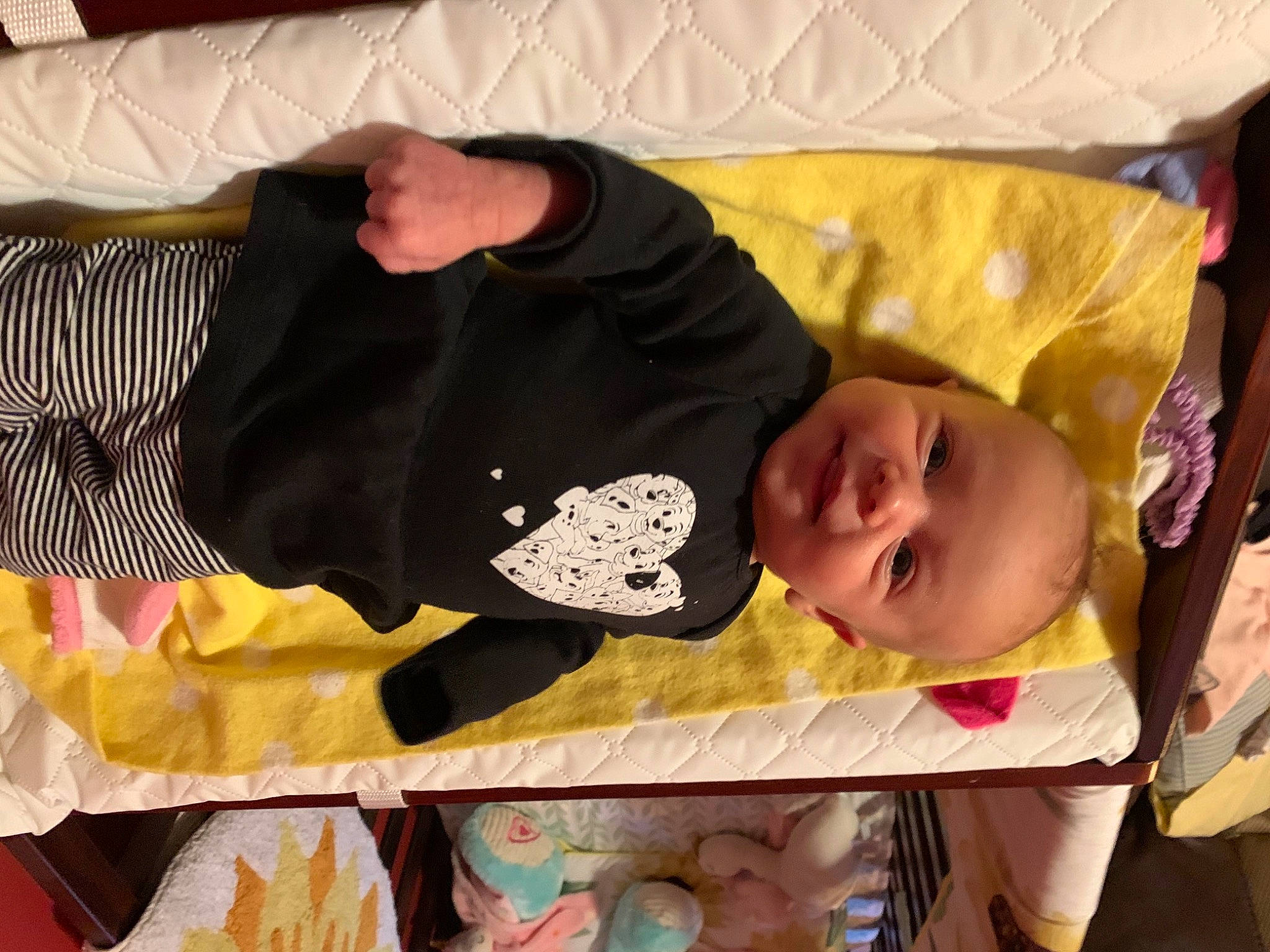 Avalynn is registered to the contest to win money with this photo: baby, baby_products, baby_safety, baby_toddler_clothing, cheek, child, comfort, fun, happy, linens, pattern, person, product, room, sleep, sleeve, smile, textile, toddler, wood