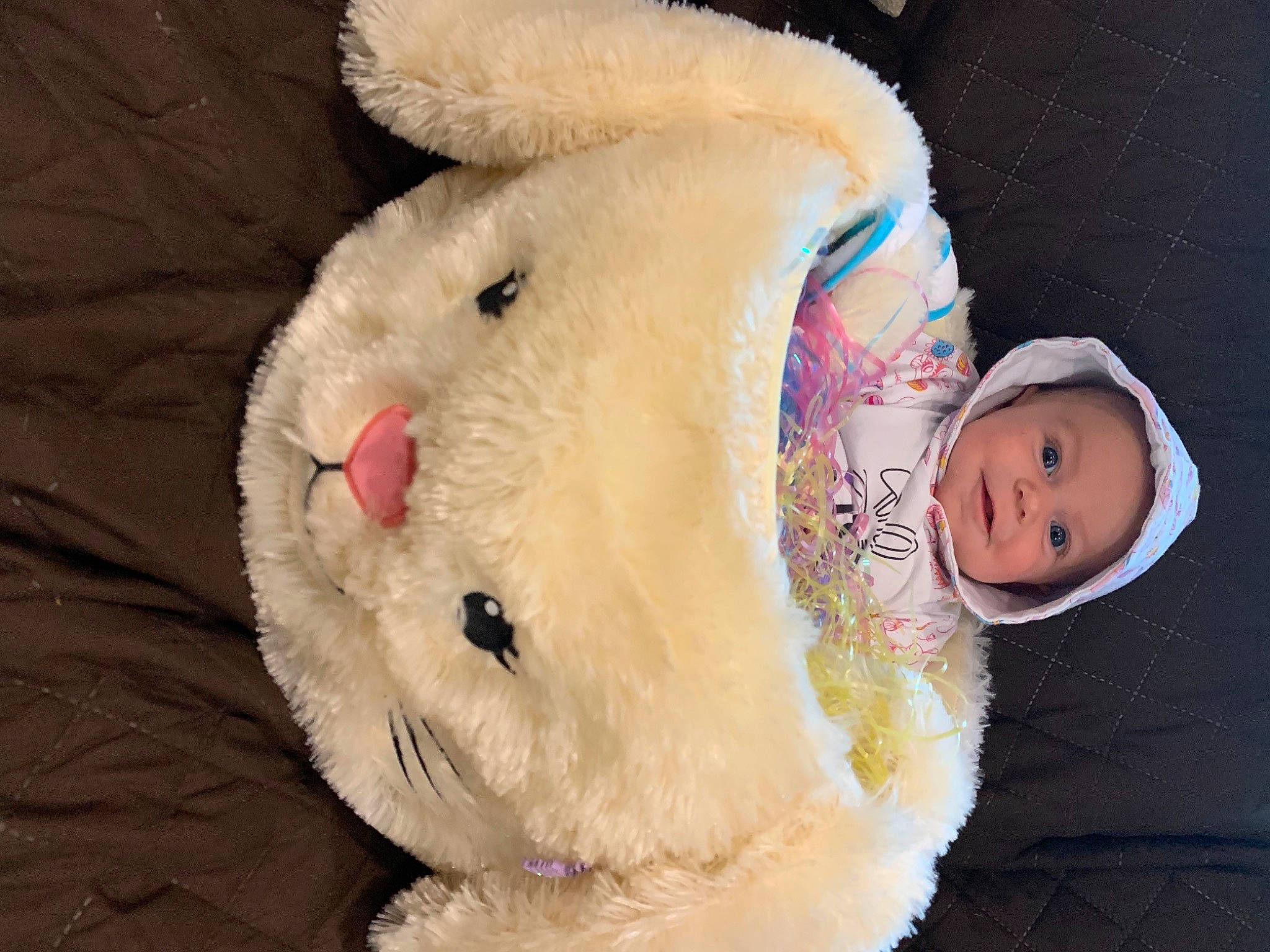 Avalynn joined the competition — help win amazing prizes! baby, baby_toddler_clothing, baby_toys, beanie, bear, cap, comfort, event, fur, hat, head, headwear, knit_cap, nose, person, plush, stuffed_toy, teddy_bear, toddler, toy