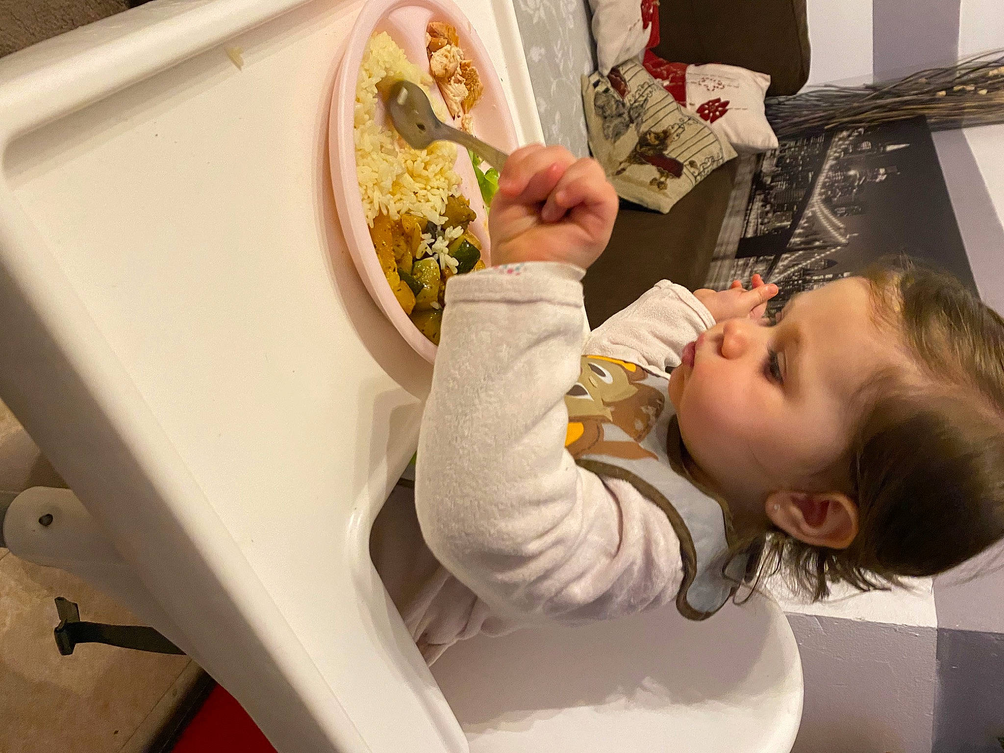 Mara participe au concours pour gagner de l'argent avec cette photo : baby, chair, child, circle, comfort_food, cuisine, dish, dishware, food, fun, hand, ingredient, junk_food, person, plate, play, recipe, room, sitting, tableware