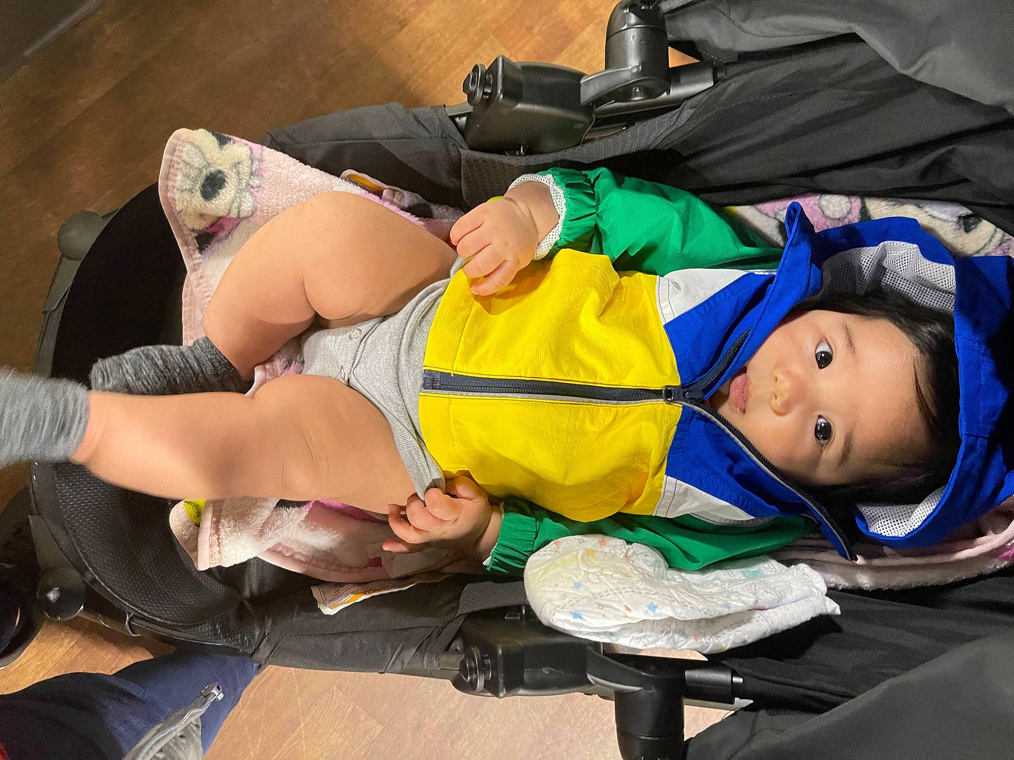 Emiliano joined the competition — help win amazing prizes! abdomen, baby_products, bag, child, comfort, costume, fun, human_leg, joint, knee, lap, leisure, luggage_and_bags, person, shorts, sitting, thigh, toddler, wrist