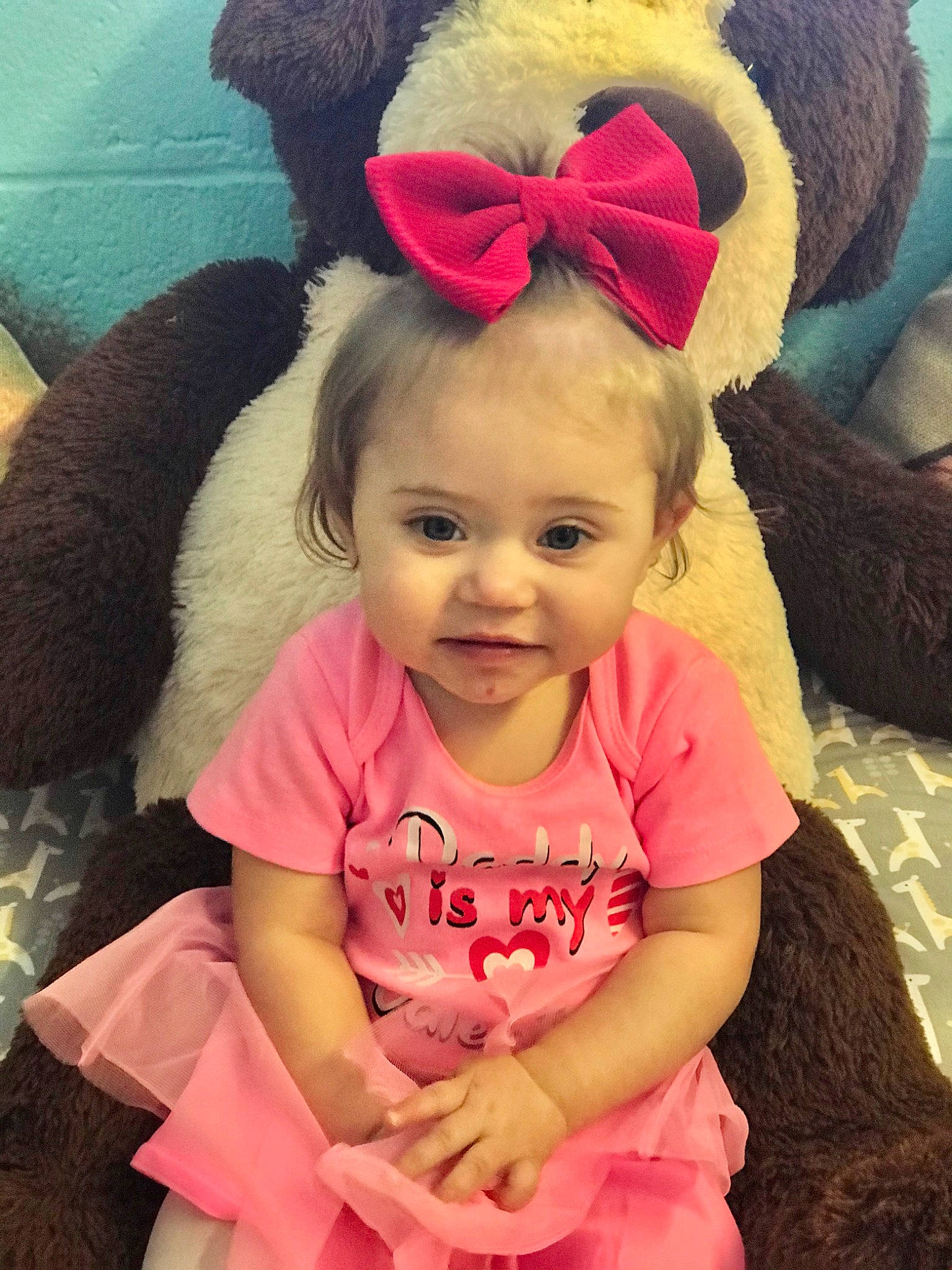 Hannah joined the competition — help win amazing prizes! baby, baby_toddler_clothing, cheek, child, costume, costume_accessory, ear, face, fashion_accessory, hair_accessory, happy, head, headband, headgear, person, pink, play, skin, smile, stuffed_toy