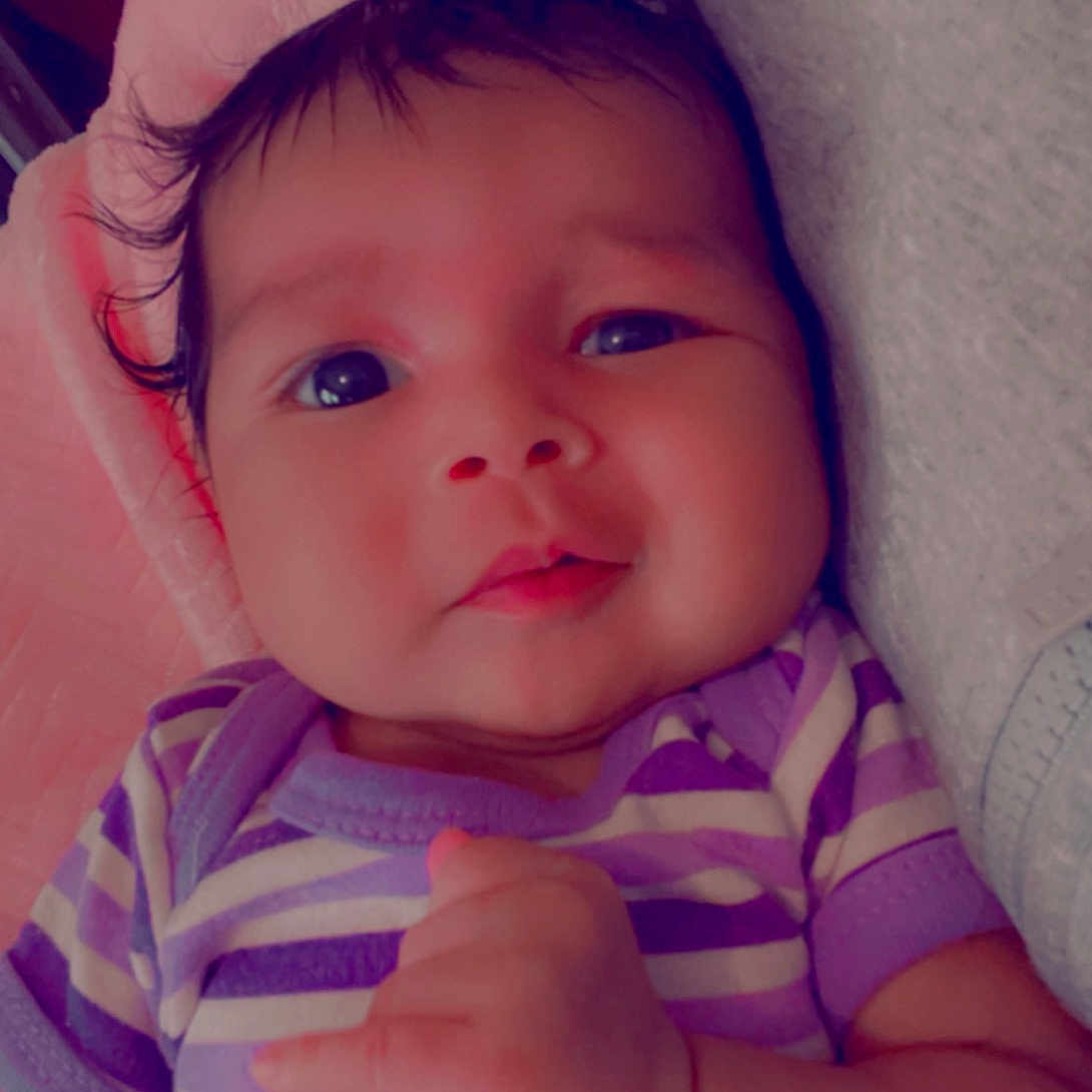 Novah joined the competition — help win amazing prizes! azure, baby, baby_toddler_clothing, cheek, chin, ear, eye, eyebrow, eyelash, hairstyle, hand, head, iris, lip, mouth, neck, nose, skin, sleeve, smile