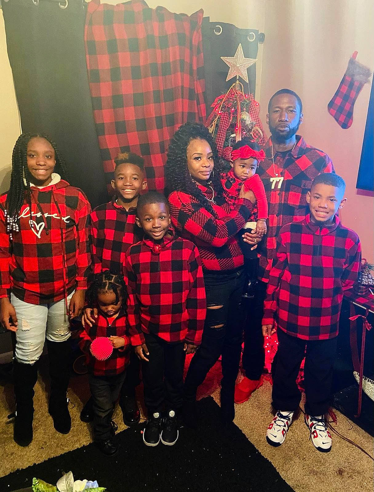 Karma joined the competition — help win amazing prizes! child, christmas, christmas_eve, event, flag, fun, green, holiday, joy, pattern, person, plaid, red, shoe, sleeve, smile, standing, tartan, team, textile