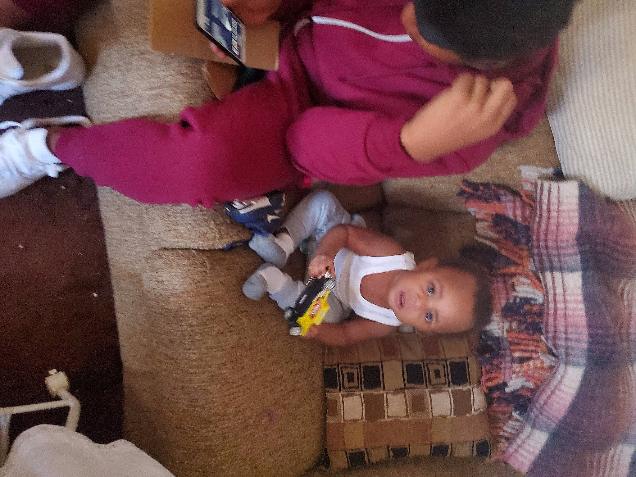 Kyngston joined the competition — help win amazing prizes! baby, baby_products, child, flooring, fun, hand, human_leg, leg, nail, pattern, person, plaid, play, room, tartan, textile, thigh, toddler, toy, tree