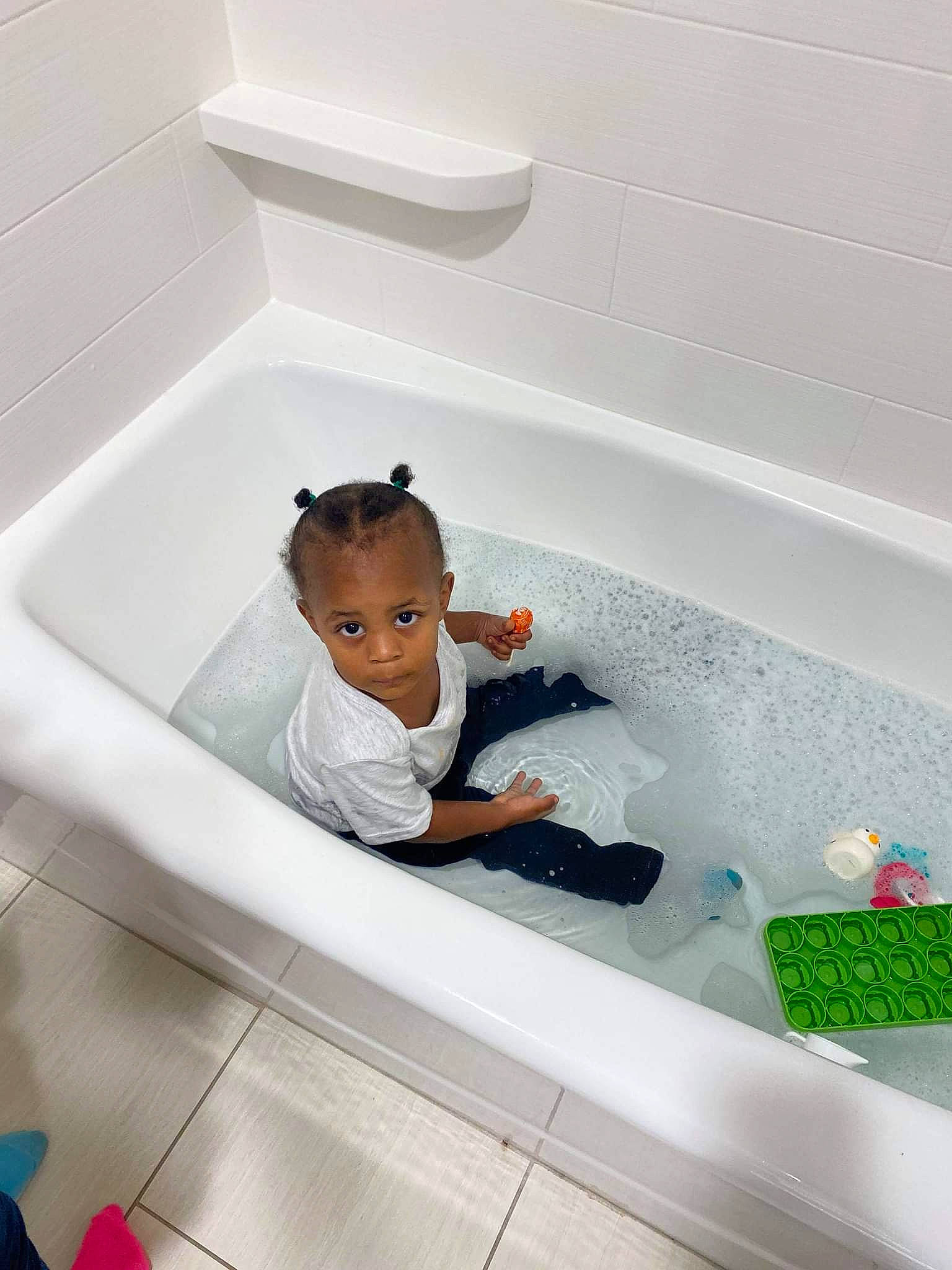 Kyngston joined the competition — help win amazing prizes! bathing, bathroom, bathroom_accessory, bathtub, child, comfort, composite_material, flooring, fun, household_supply, interior_design, person, plumbing, plumbing_fixture, rectangle, room, tap, tile, toddler, toilet