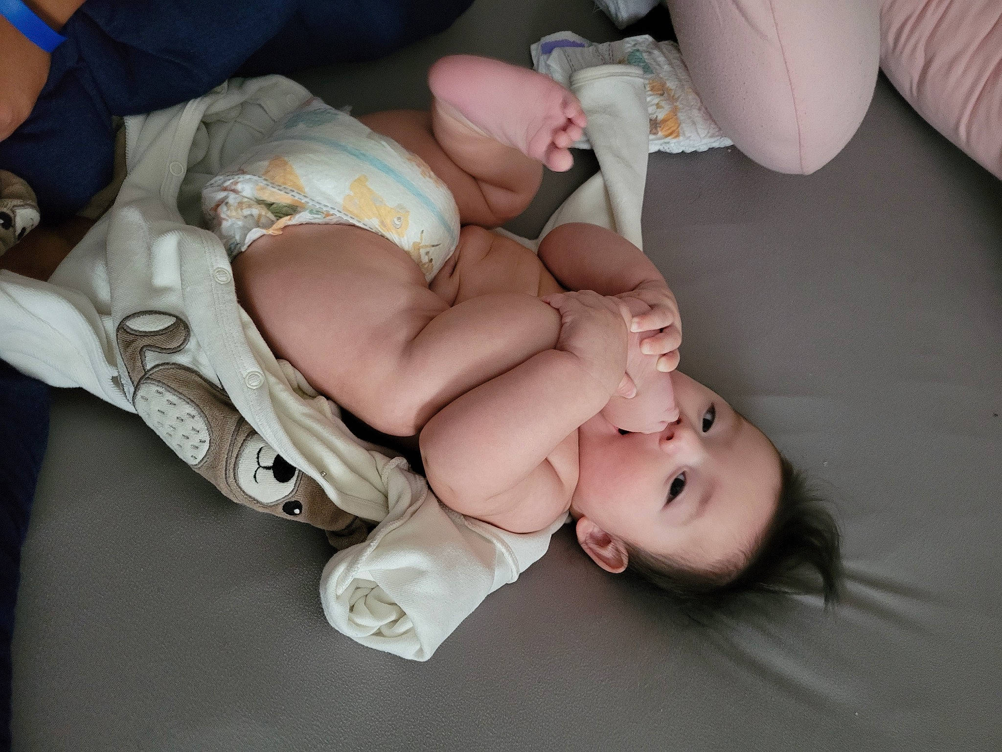 Louie joined the competition — help win amazing prizes! abdomen, baby, chest, comfort, elbow, foot, health_care, human_leg, joint, knee, lap, leg, nail, neck, person, sitting, thigh, thumb, toy, trunk