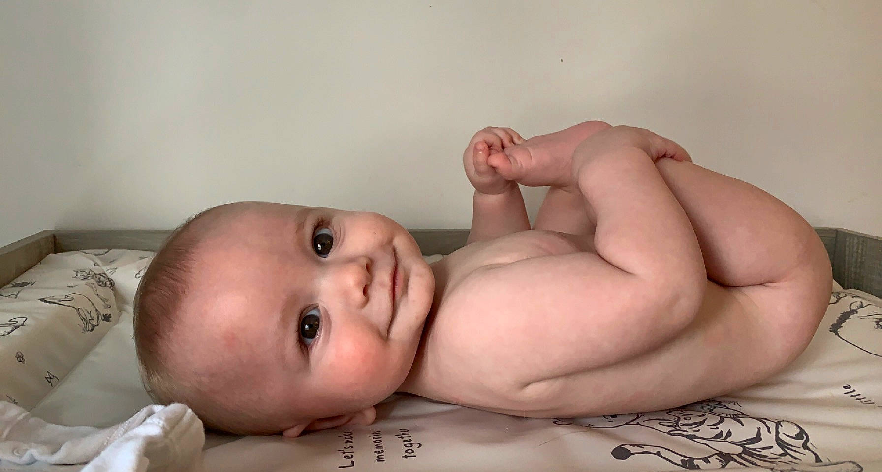 Harley joined the competition — help win amazing prizes! abdomen, baby, barechested, cheek, chest, child, comfort, eye, eyebrow, eyelash, foot, head, human_leg, joy, lip, mouth, nose, person, skin, stomach