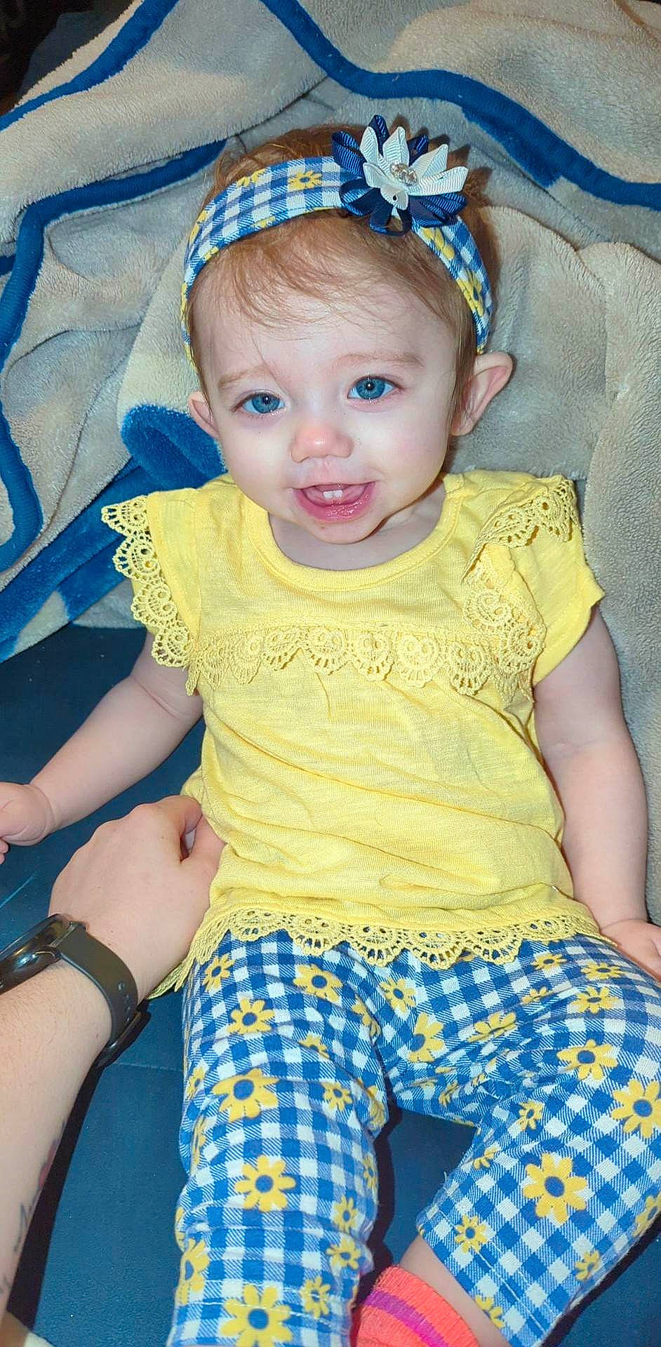 Kendra joined the competition — help win amazing prizes! baby_toddler_clothing, blue, cheek, eye, face, facial_expression, green, hairstyle, happy, head, human, human_body, iris, organ, person, photograph, skin, sleeve, textile, watch