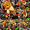 Gobbie joined the competition — help win amazing prizes! kitten, cat, orange_cat, white_cat, collage, video_game_controller, colorful, patterned_background, playful, cute, pet, animal, feline, paw, toy, indoor, closeup, multiframe, small_cat, cuddling