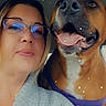 Dixie Rose is registered to the contest to win money with this photo: accessories, adult, animal, bodypart, boxer, bulldog, canine, dog, face, female, glasses, goggles, head, hound, mouth, person, pet, pitbull, sunglasses, woman