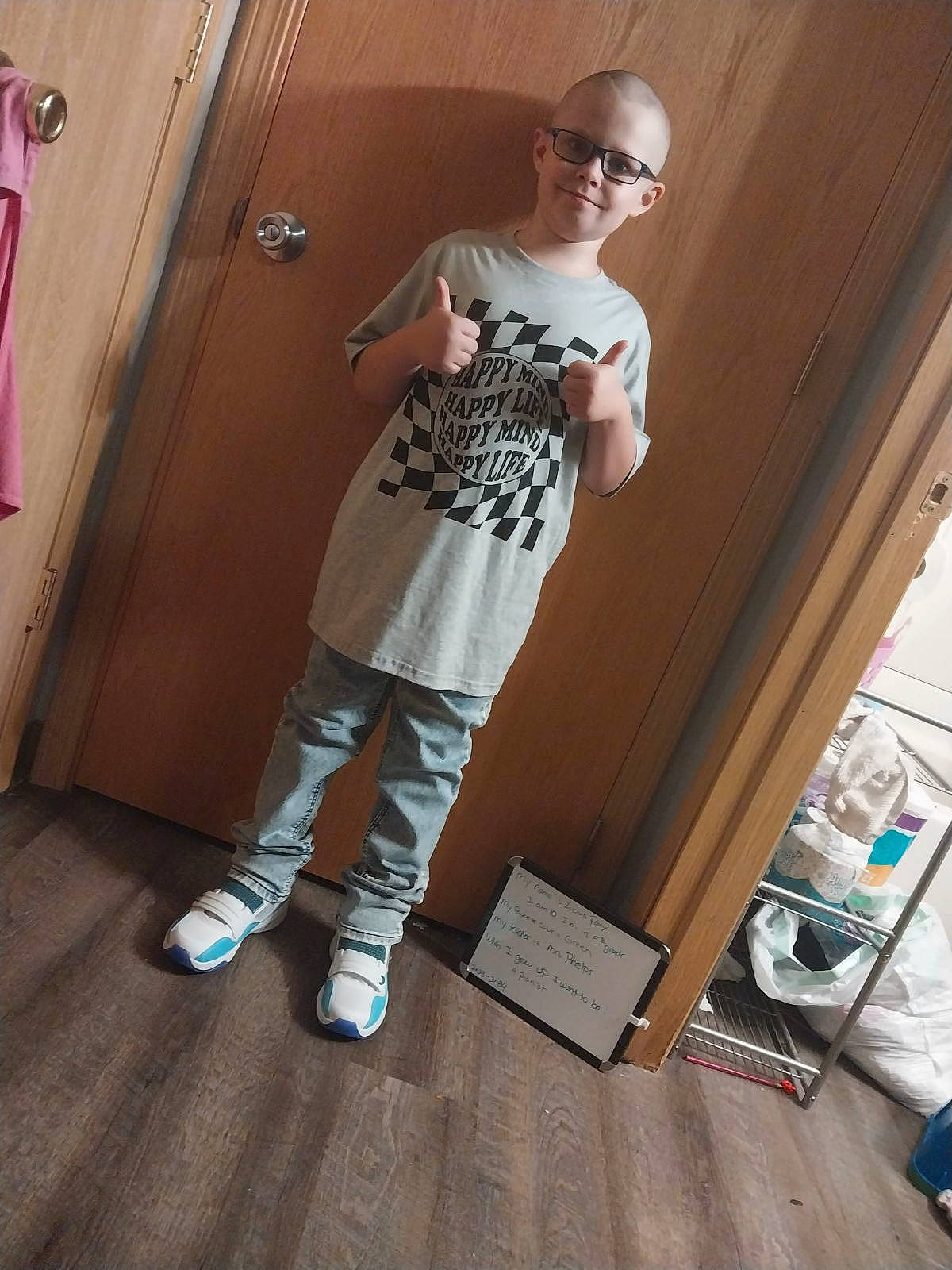 Lucius joined the competition — help win amazing prizes! eyewear, fashion_design, flooring, glasses, goggles, hardwood, human_leg, joy, knee, pattern, person, personal_protective_equipment, room, sleeve, sportswear, stairs, sunglasses, thigh, vision_care, visual_arts