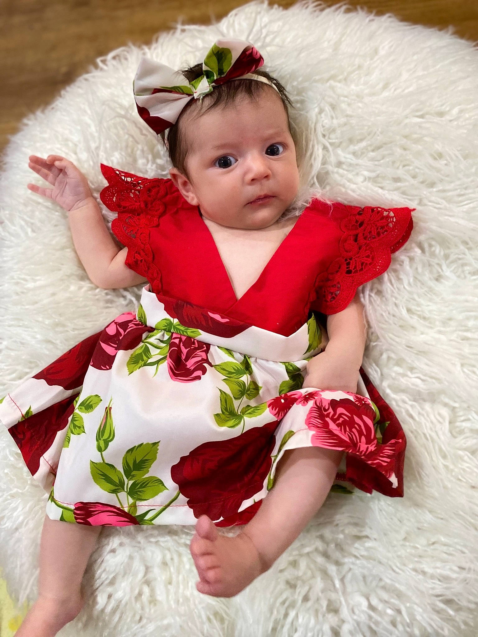 Eliyana joined the competition — help win amazing prizes! baby_toddler_clothing, bridal_accessory, child, day_dress, dress, embellishment, hair_accessory, happy, head, headband, headgear, headpiece, one_piece_garment, person, petal, pink, sleeve, textile, toddler, wedding_ceremony_supply