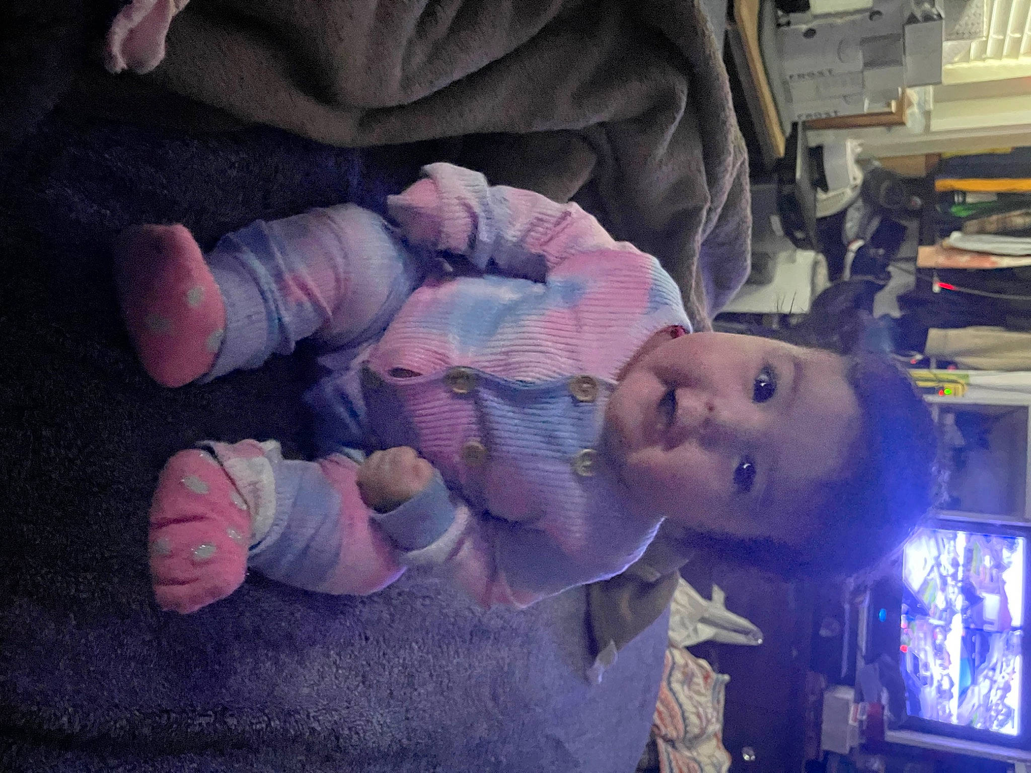 Xitlalli is registered to the contest to win money with this photo: baby, baby_products, baby_toddler_clothing, child, cloud, comfort, electric_blue, foot, fun, happy, hat, human, mouth, night, person, purple, room, sitting, sky, space