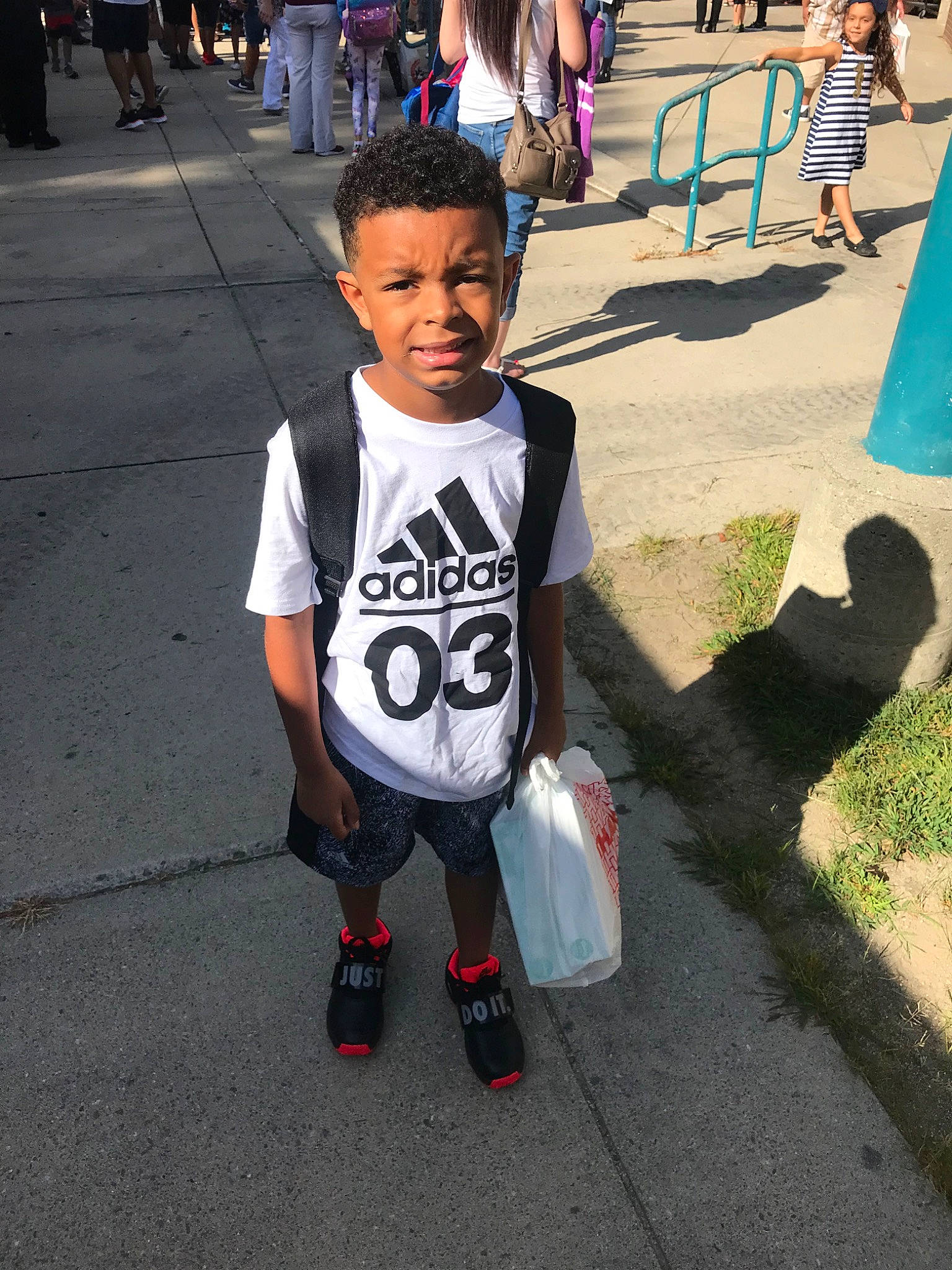 Ky-mani joined the competition — help win amazing prizes! asphalt, child, cool, footwear, jeans, joy, pedestrian, person, shoe, sidewalk, snapshot, street, style, t_shirt, toddler, top, vacation