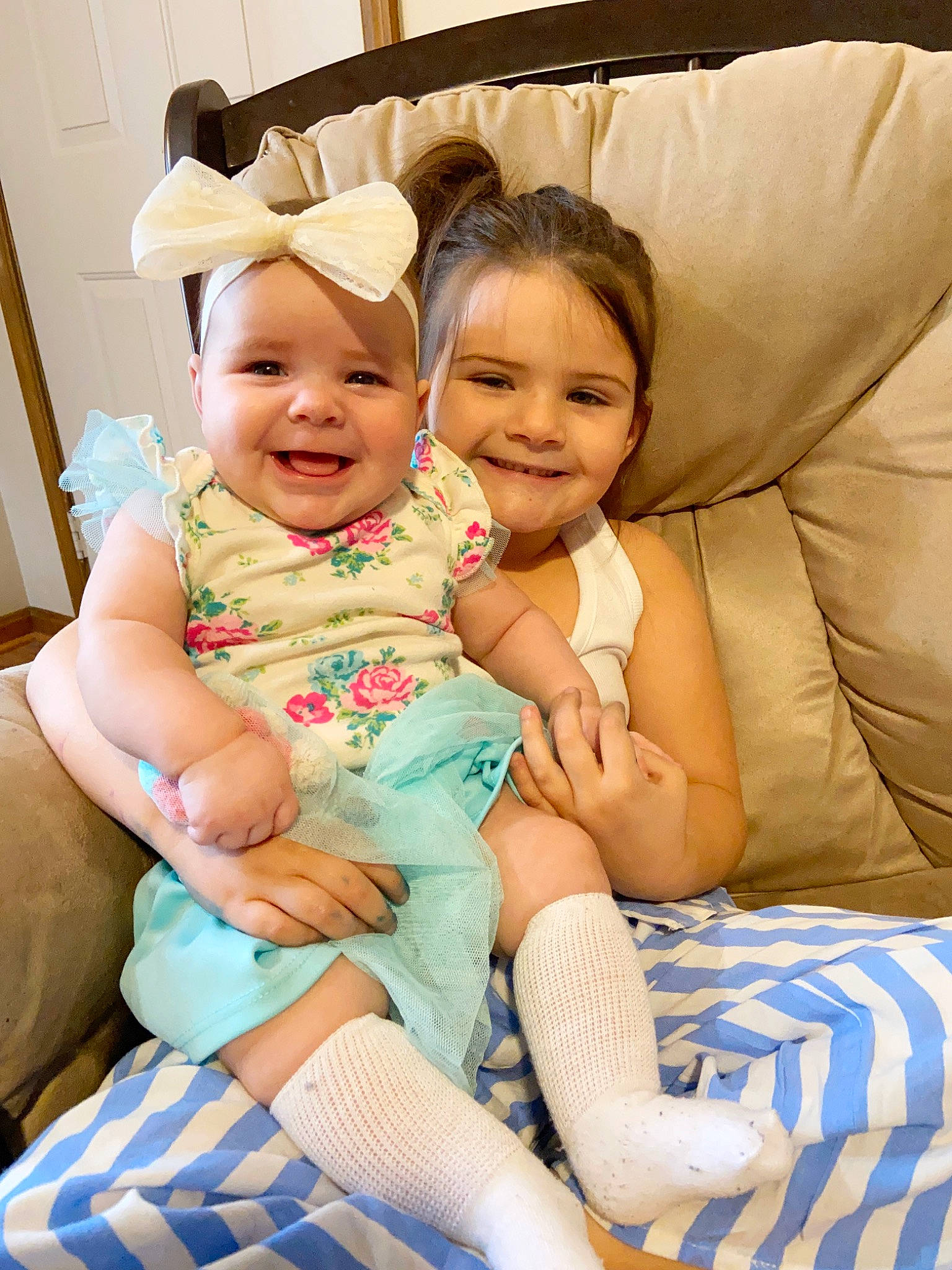 Raelyn joined the competition — help win amazing prizes! baby, baby_products, baby_toddler_clothing, child, finger, happy, headwear, joy, people, person, product, sibling, skin, smile, toddler