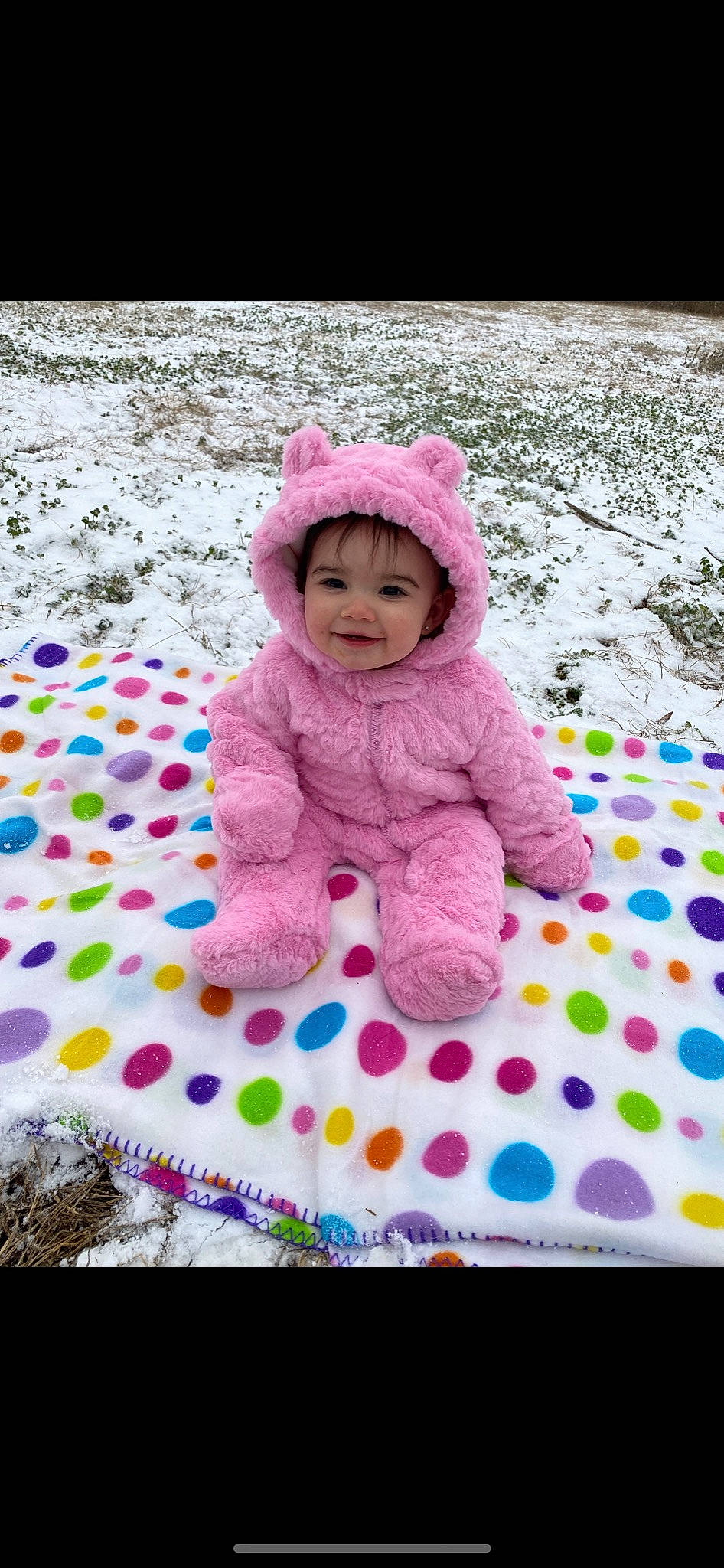 Emori joined the competition — help win amazing prizes! baby, baby_toddler_clothing, child, face, fun, grass, happy, headwear, jacket, joy, linens, magenta, outerwear, pattern, person, pink, product, purple, sleeve, smile