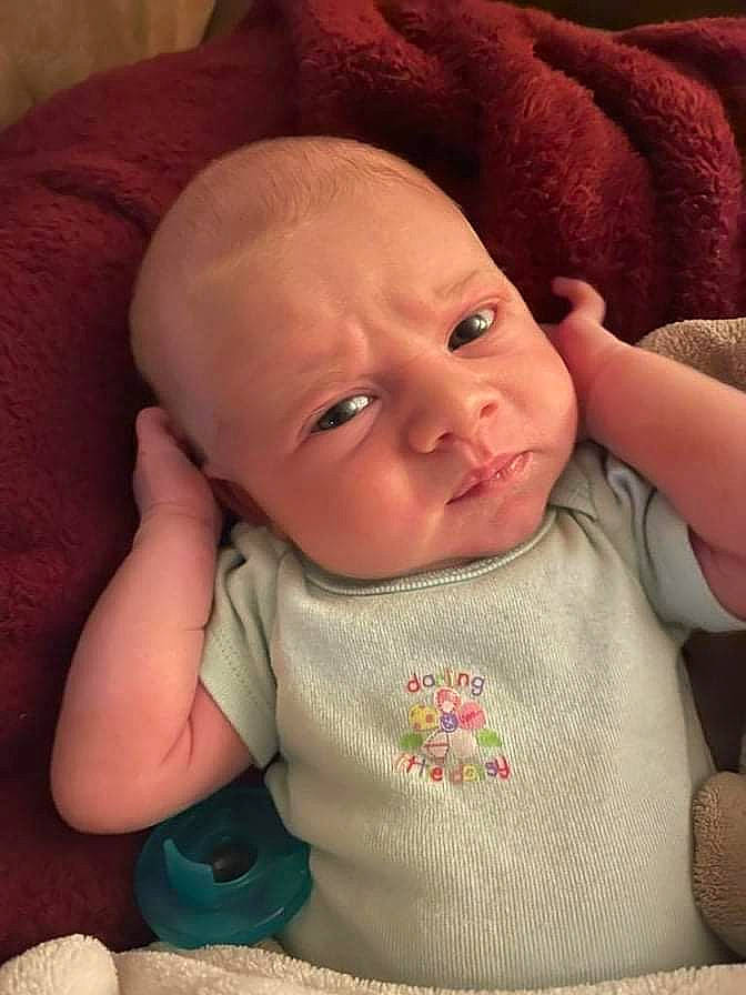 Constance joined the competition — help win amazing prizes! baby, baby_toddler_clothing, cheek, chin, comfort, eye, eyebrow, finger, head, human_body, iris, linens, lip, mouth, neck, nose, person, pink, skin, sleeve