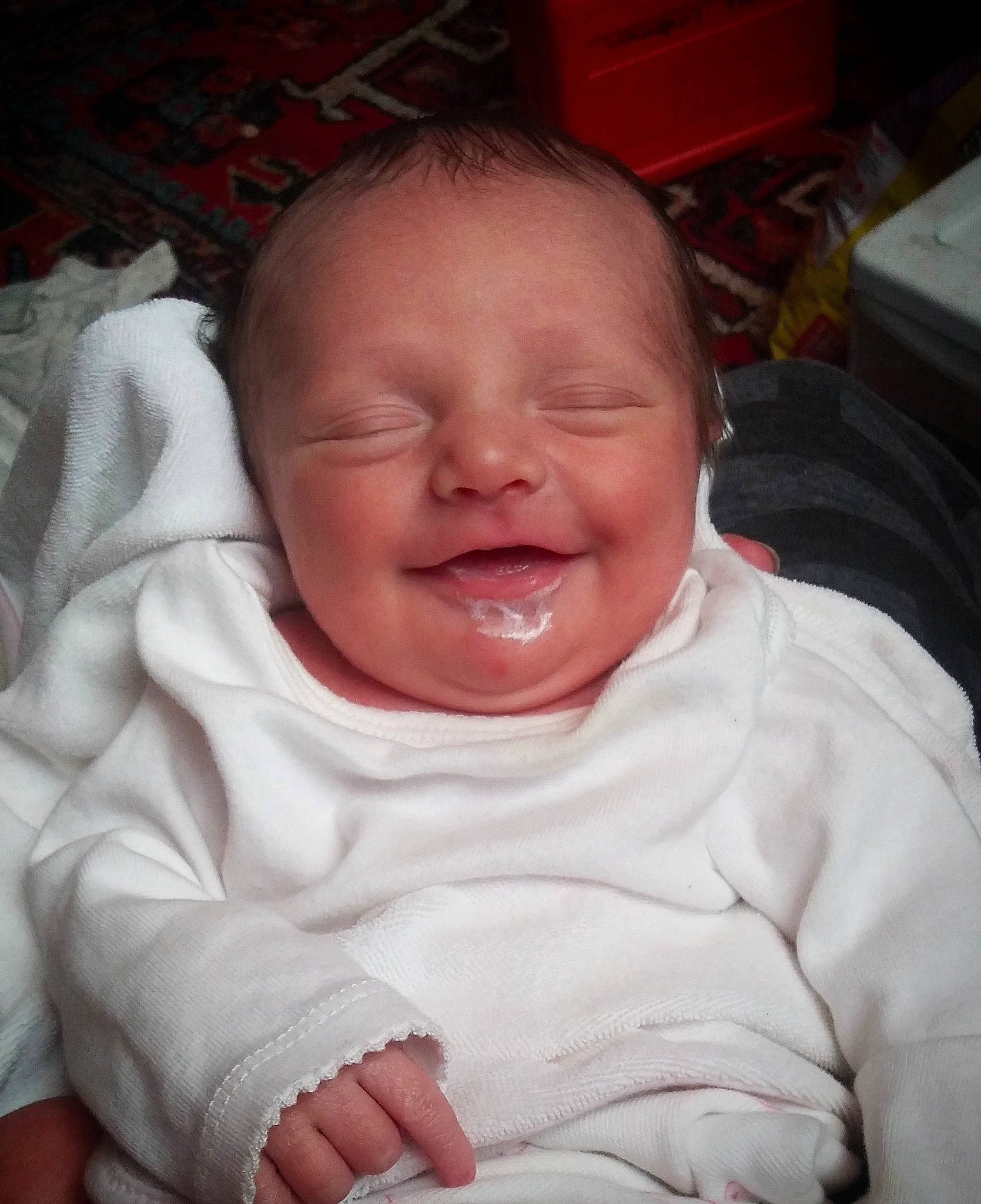 Giavanna is registered to the contest to win money with this photo: baby, cheek, comfort, ear, eye, eyebrow, finger, gesture, hair, happy, head, iris, jaw, joy, lip, mouth, nose, person, skin, sleeve