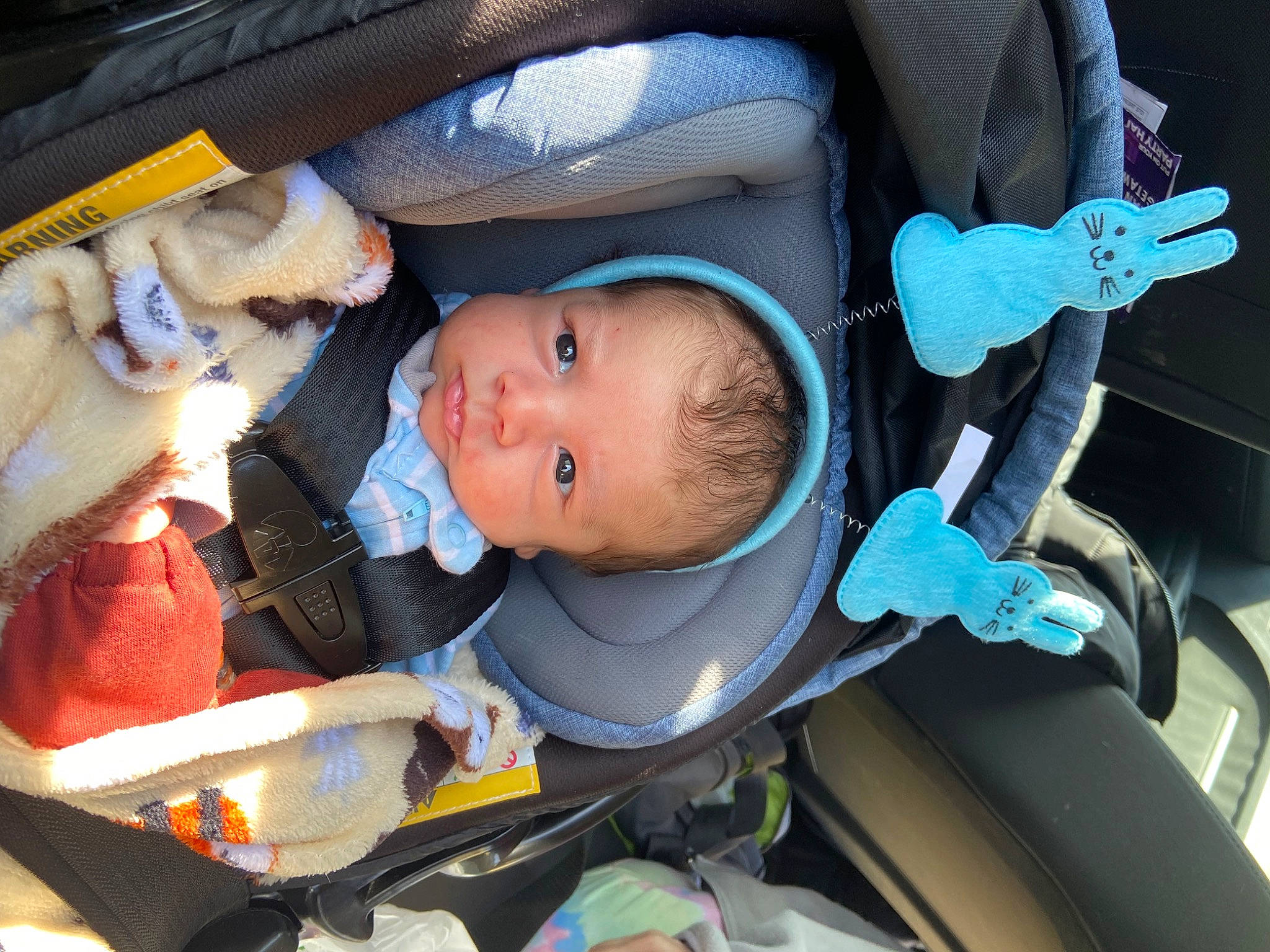 Giles joined the competition — help win amazing prizes! auto_part, baby, baby_carriage, baby_in_car_seat, baby_products, baby_safety, baby_toddler_clothing, car_seat, cheek, child, comfort, electric_blue, fun, head, iris, mouth, person, sitting, skin, smile