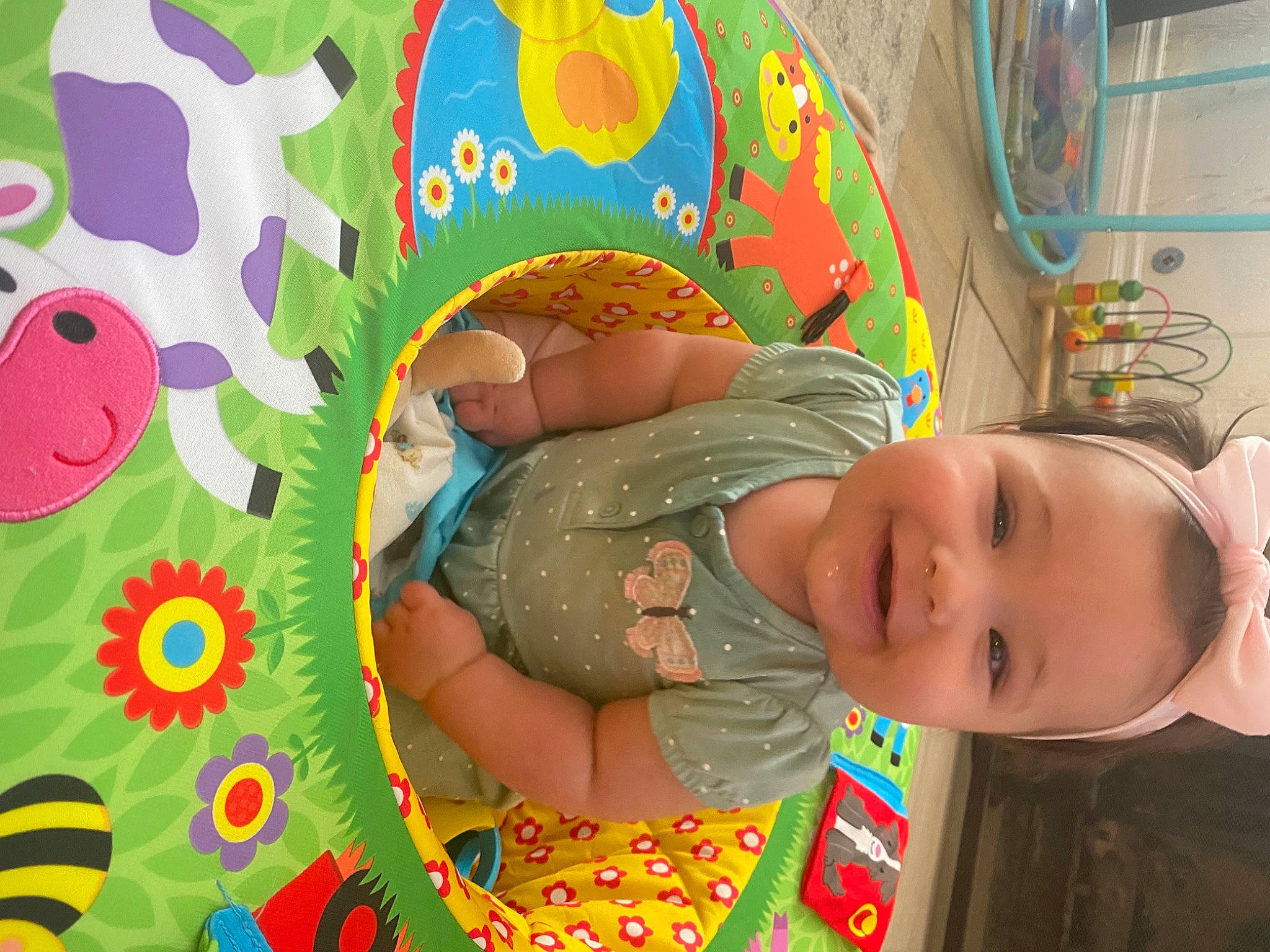 Cadence is registered to the contest to win money with this photo: adaptation, art, baby, baby_toddler_clothing, beauty, child, design, facial_expression, fun, green, happy, joy, leaf, leisure, pattern, person, play, smile, summer, t_shirt