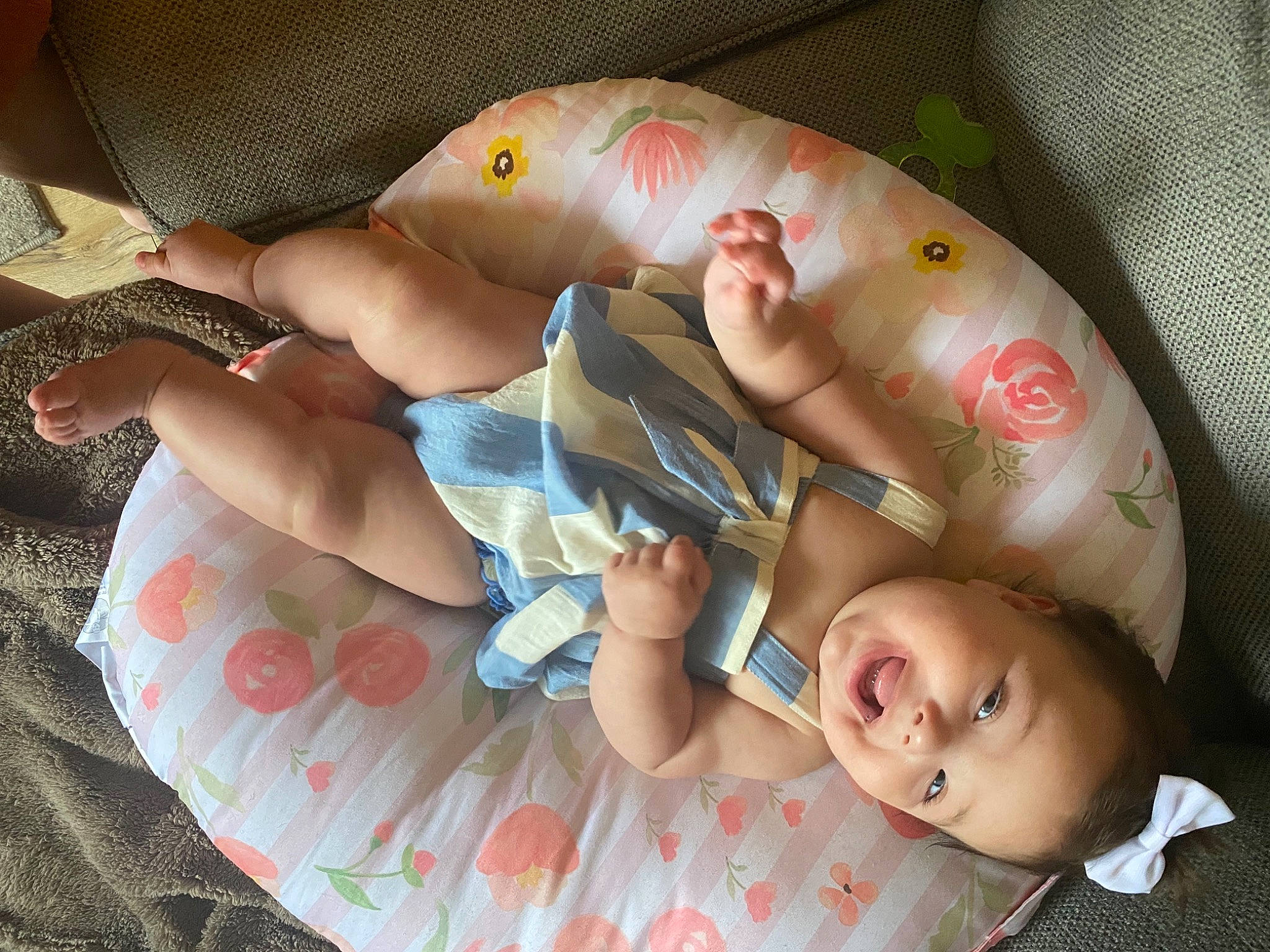 Cadence joined the competition — help win amazing prizes! baby, baby_products, baby_toddler_clothing, child, comfort, feeder_fish, fin, finger, fish, foot, goldfish, hand, nail, person, product, ray_finned_fish, seafood, skin, tail, thumb