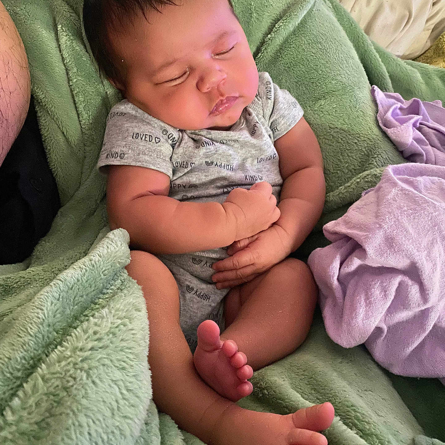 Eliora is registered to the contest to win money with this photo: baby, sleeping, blanket, infant, cozy, soft, cute, resting, peaceful, toddler, foot, hand, face, clothing, indoors, relaxing, portrait, comfort, child, nap