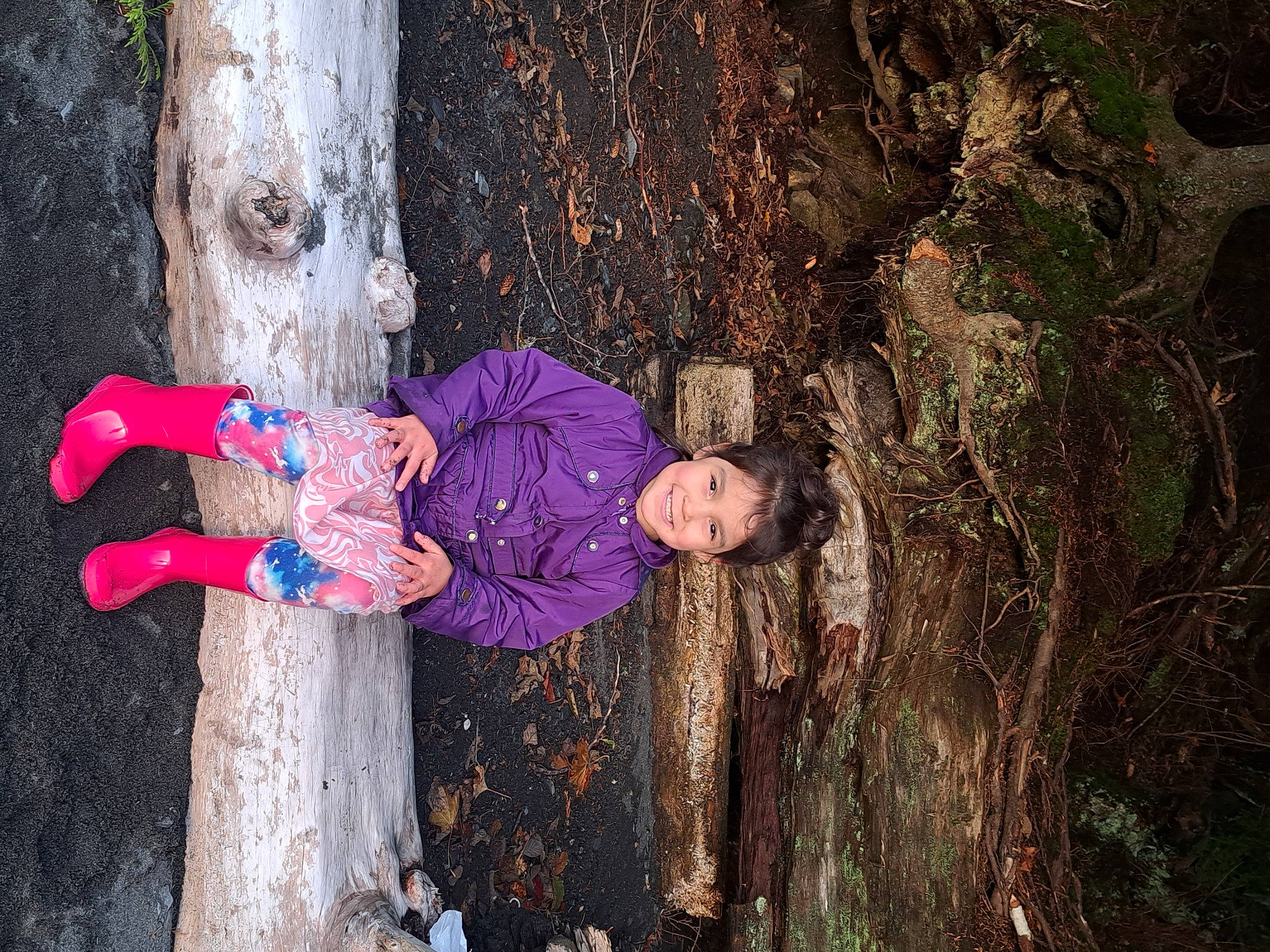 Willow joined the competition — help win amazing prizes! adventure, branch, child, forest, fun, grass, happy, joy, leisure, magenta, people_in_nature, person, plant, soil, tints_and_shades, toddler, toy, tree, trunk, visual_arts