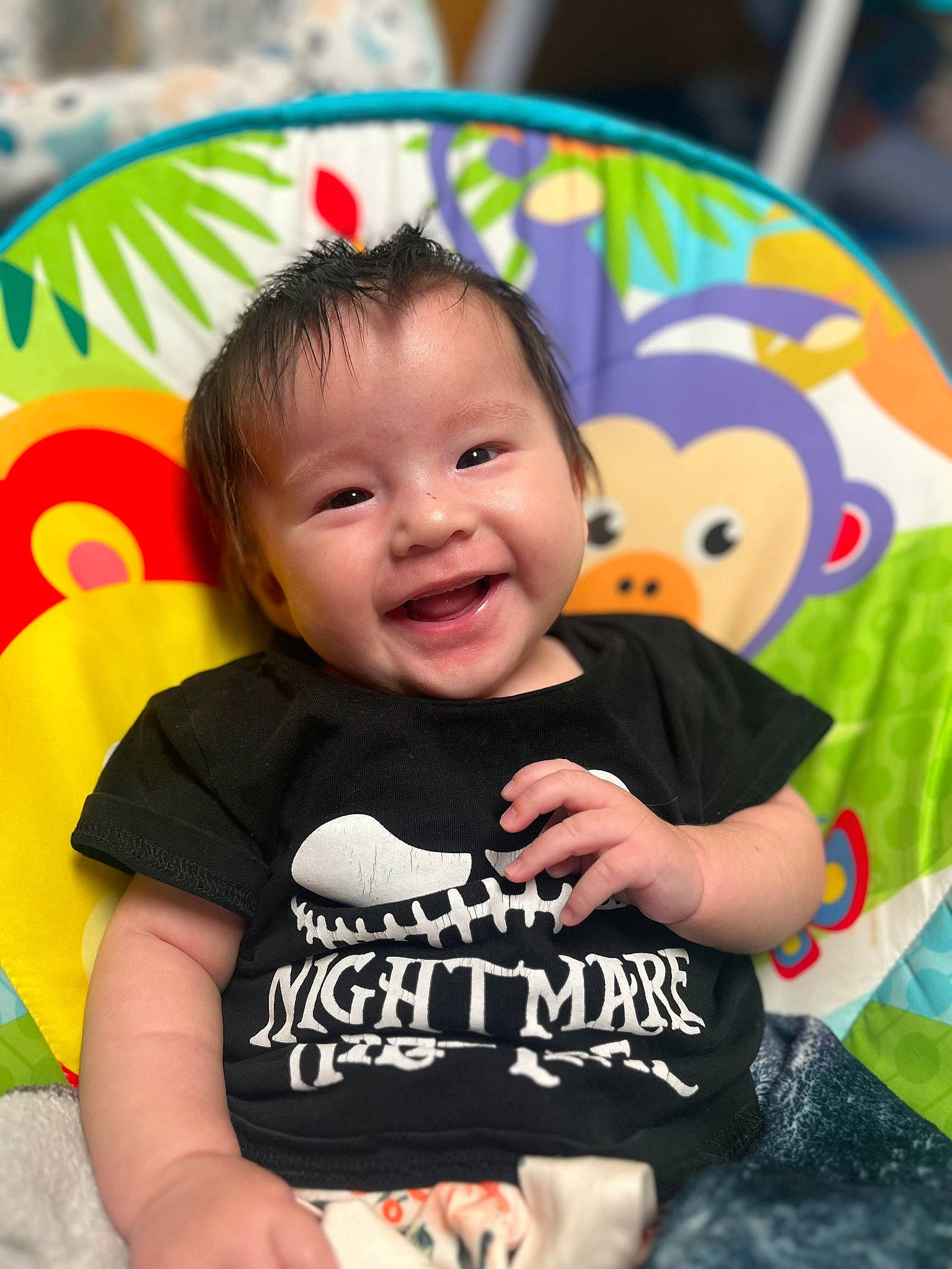 Saoirse is registered to the contest to win money with this photo: baby, baby_toddler_clothing, cheek, child, event, fun, grass, hairstyle, happy, joy, leisure, party, pattern, person, play, sitting, skin, sleeve, smile, t_shirt