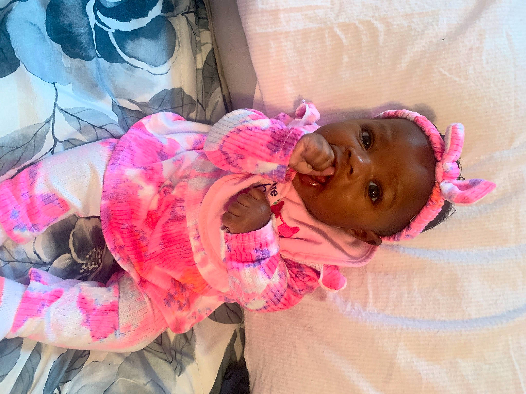 Harmoni joined the competition — help win amazing prizes! baby, baby_toddler_clothing, cheek, child, event, eyelash, fun, happy, headgear, magenta, mouth, organism, person, pink, plant, room, toddler