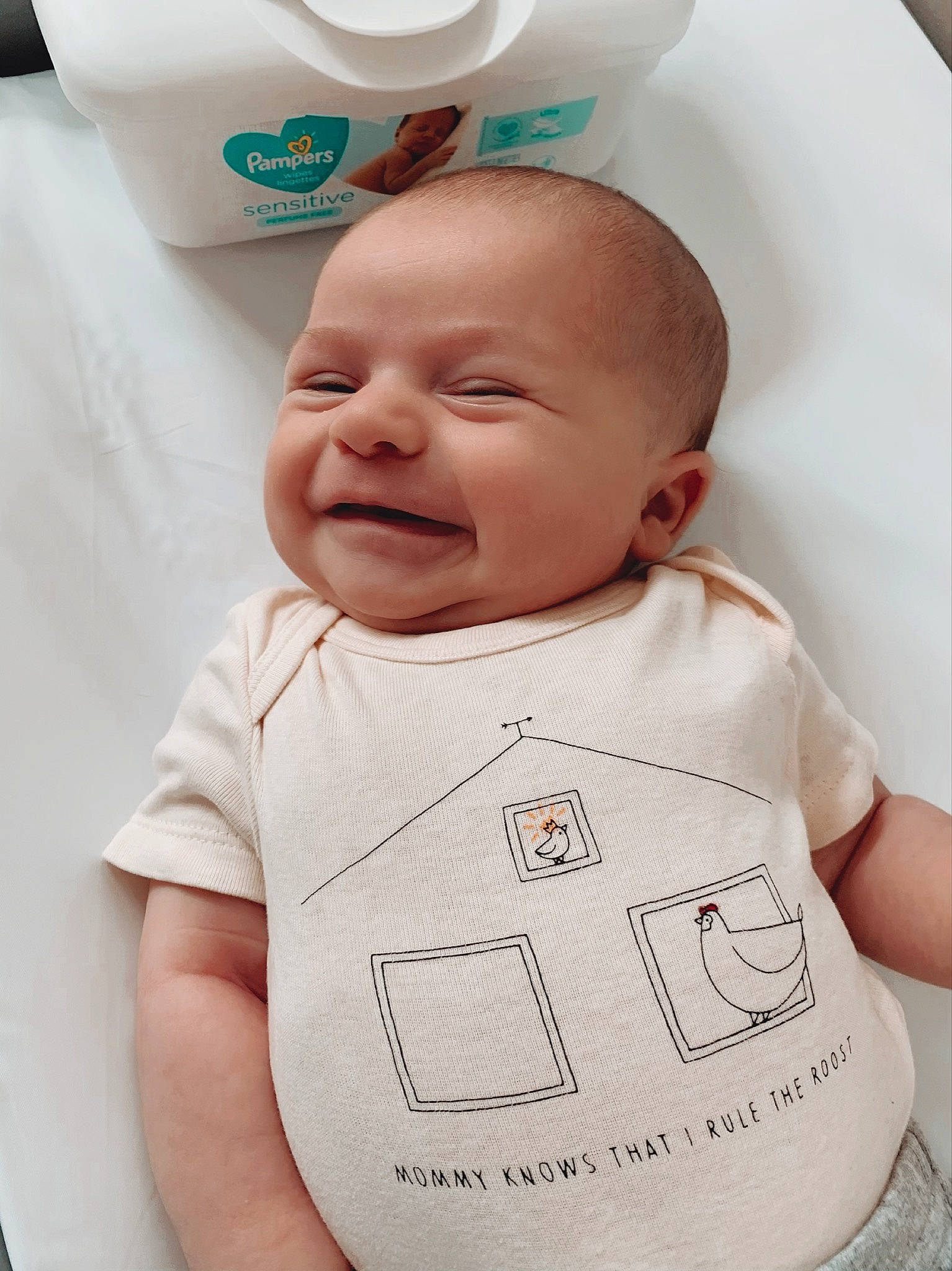 Dani joined the competition — help win amazing prizes! baby, baby_products, baby_toddler_clothing, bathing, cheek, child, comfort, eyebrow, happy, head, laugh, linens, person, product, skin, sleeve, smile, t_shirt, toddler, white