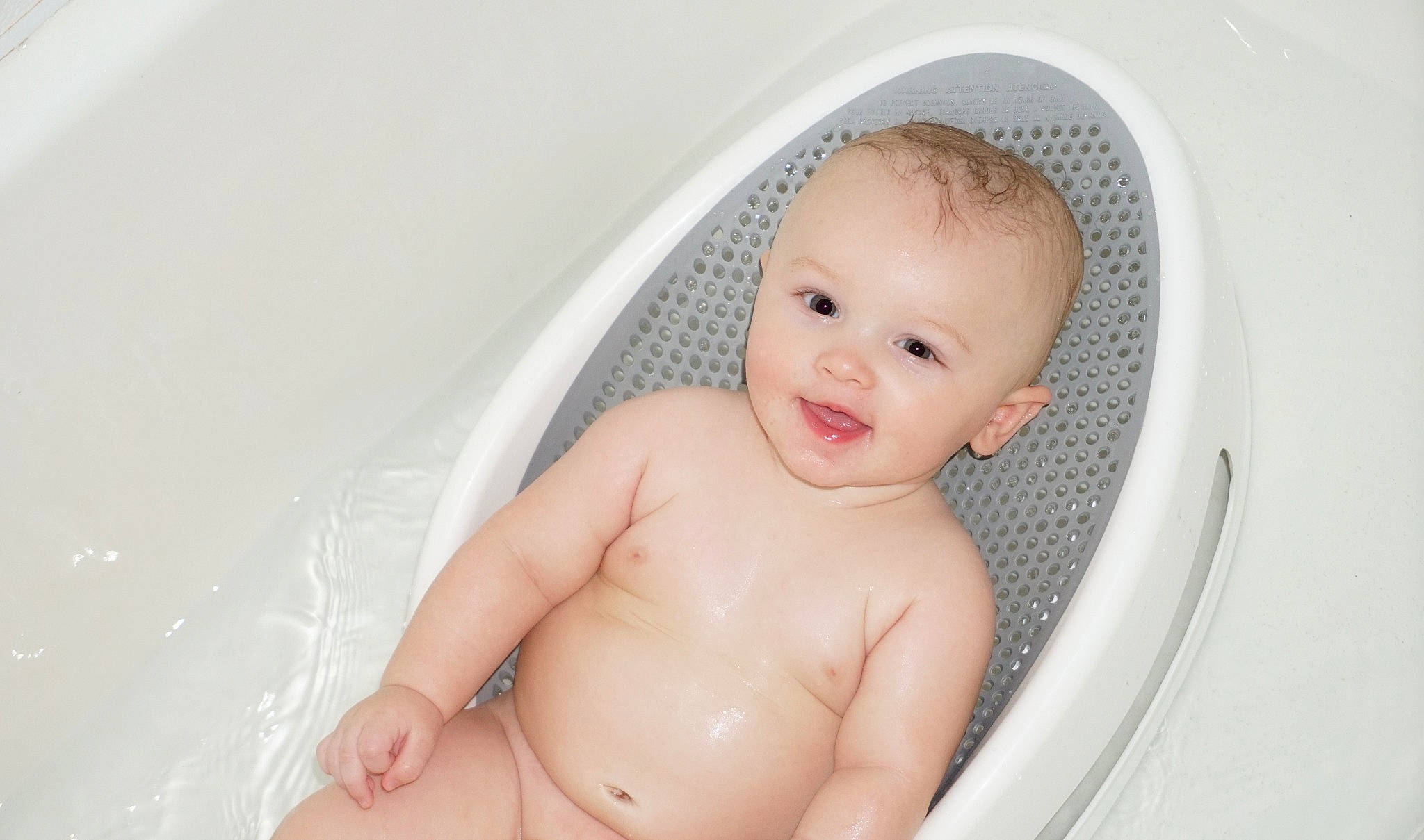 Jericho joined the competition — help win amazing prizes! baby, baby_bathing, bathing, bathtub, child, person, pink, plumbing_fixture, product, room, skin, stomach, toddler