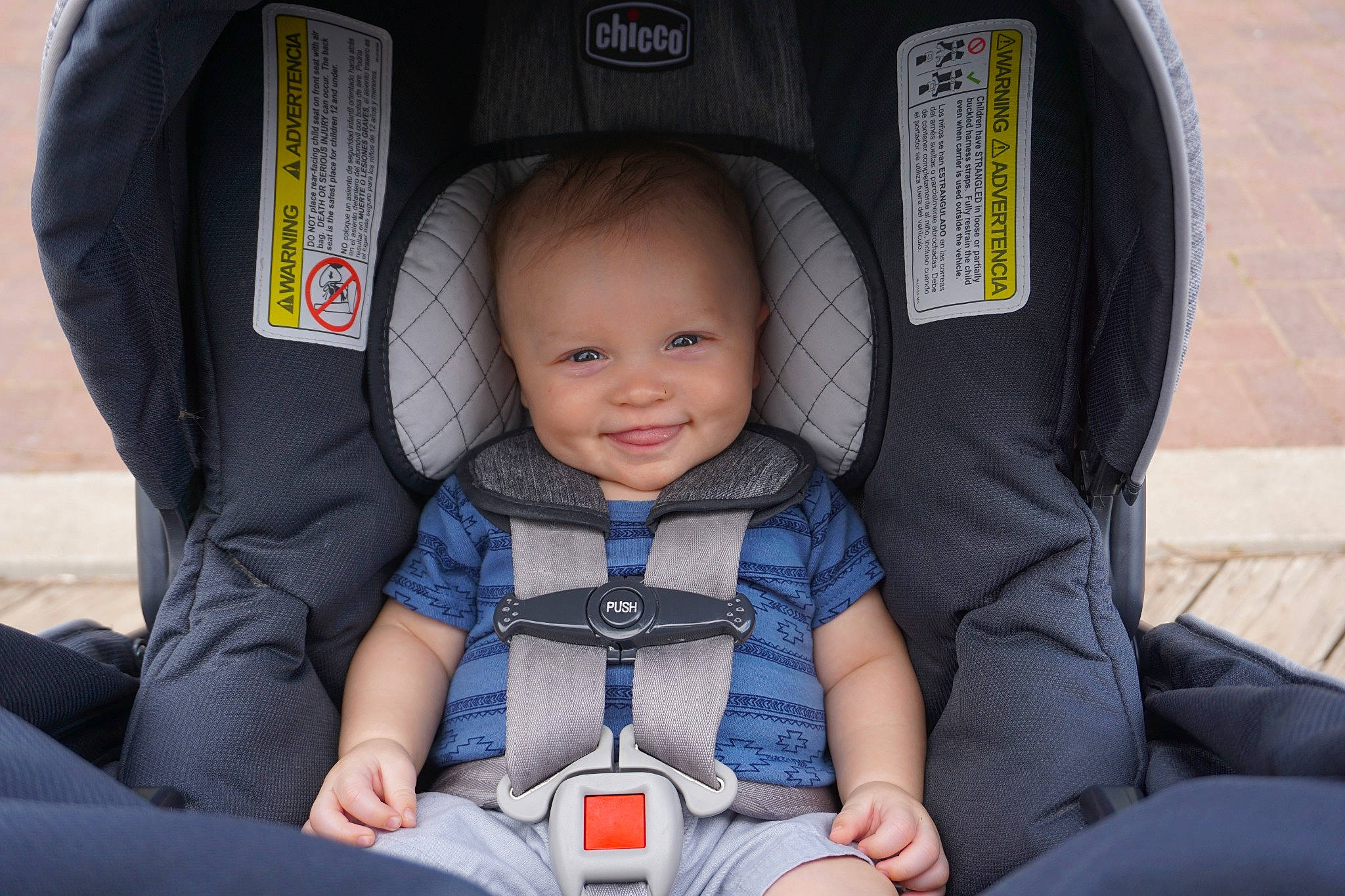 Jericho is registered to the contest to win money with this photo: auto_part, baby, baby_carriage, baby_in_car_seat, baby_products, car, car_seat, car_seat_cover, child, comfort, family_car, joy, person, product, seat_belt, toddler, vacation