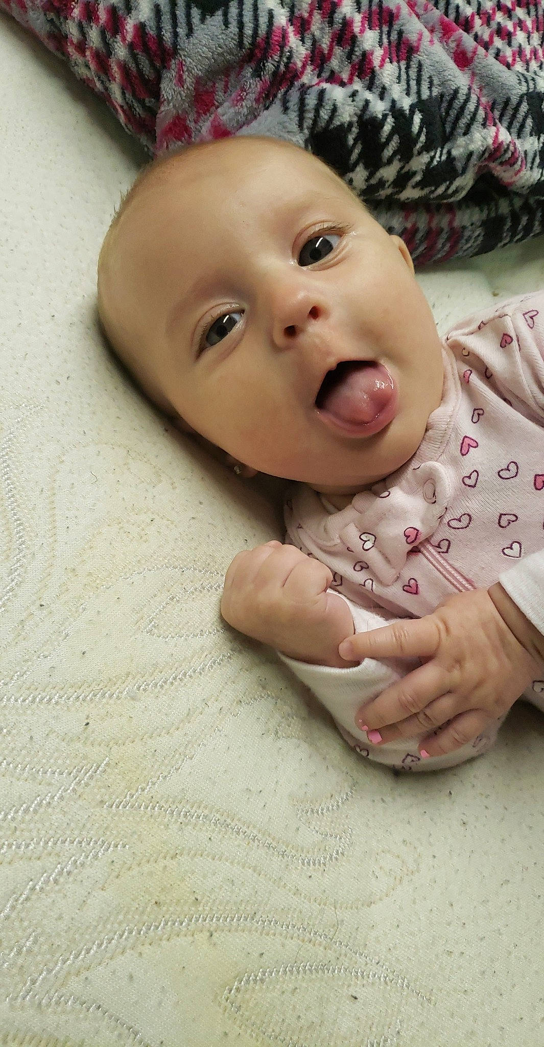 Jenevieve is registered to the contest to win money with this photo: baby, baby_making_funny_faces, cheek, child, chin, eye, face, facial_expression, forehead, head, lip, mouth, nose, person, skin, toddler