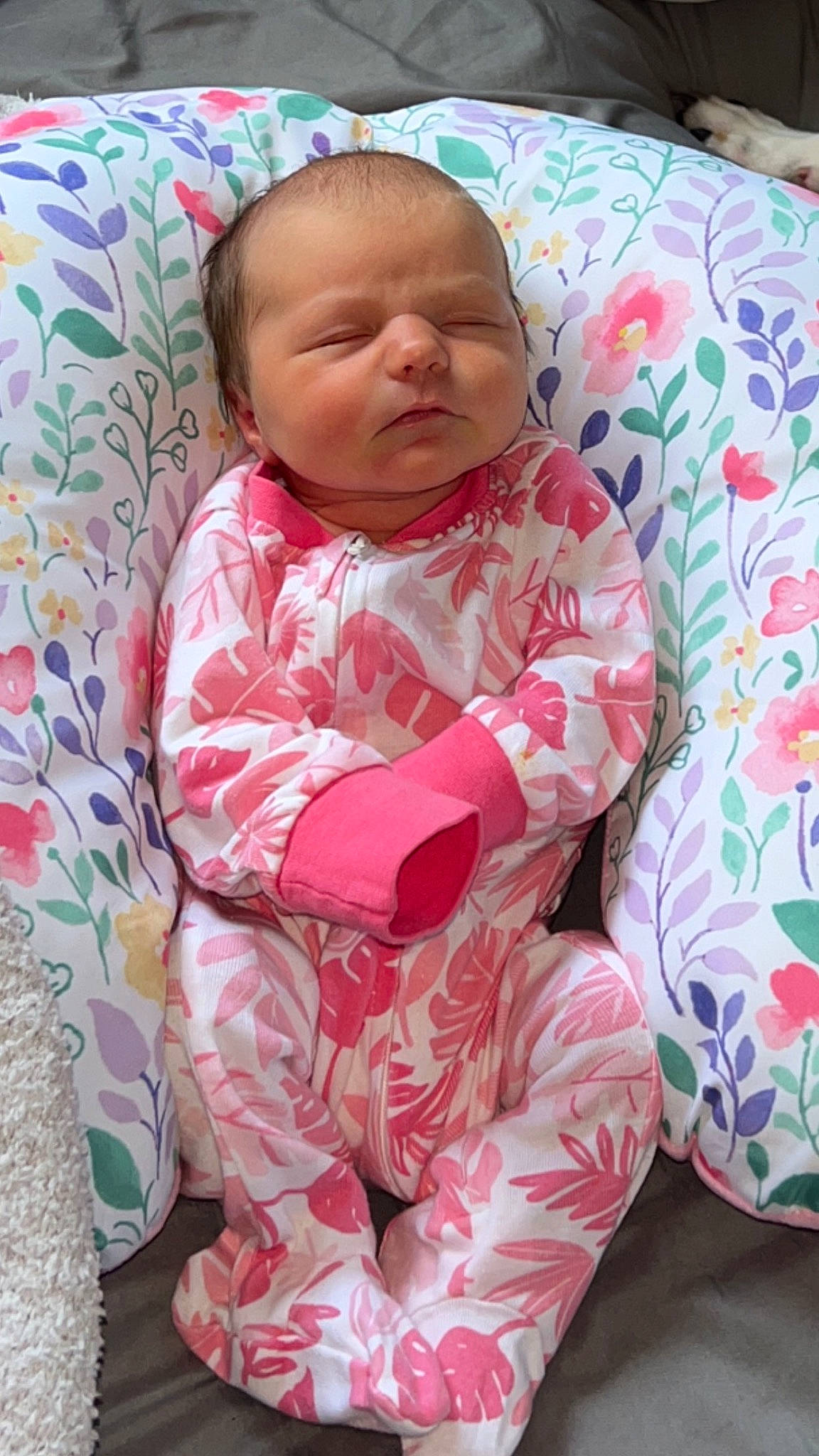 Emberlee is registered to the contest to win money with this photo: baby, baby_products, baby_toddler_clothing, bedding, cheek, child, comfort, eye, face, head, linens, lip, magenta, mouth, nose, pattern, person, pink, skin, sleeve