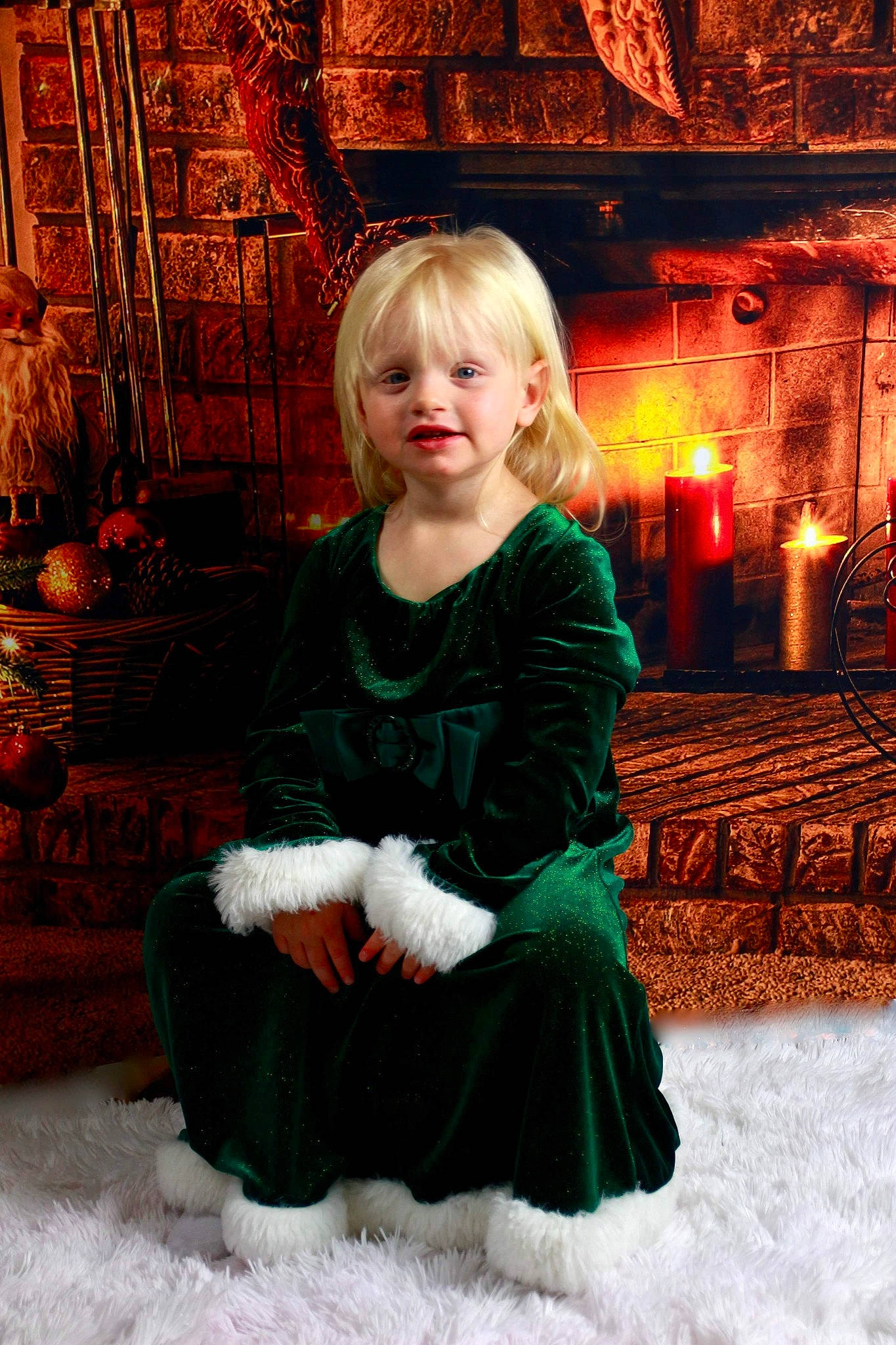 Raelyn joined the competition — help win amazing prizes! baby_toddler_clothing, brown_hair, candle, child, day_dress, dress, event, fashion, fashion_design, flash_photography, fur, hair, hairstyle, happy, magenta, pattern, person, ruffle, sitting, sleeve