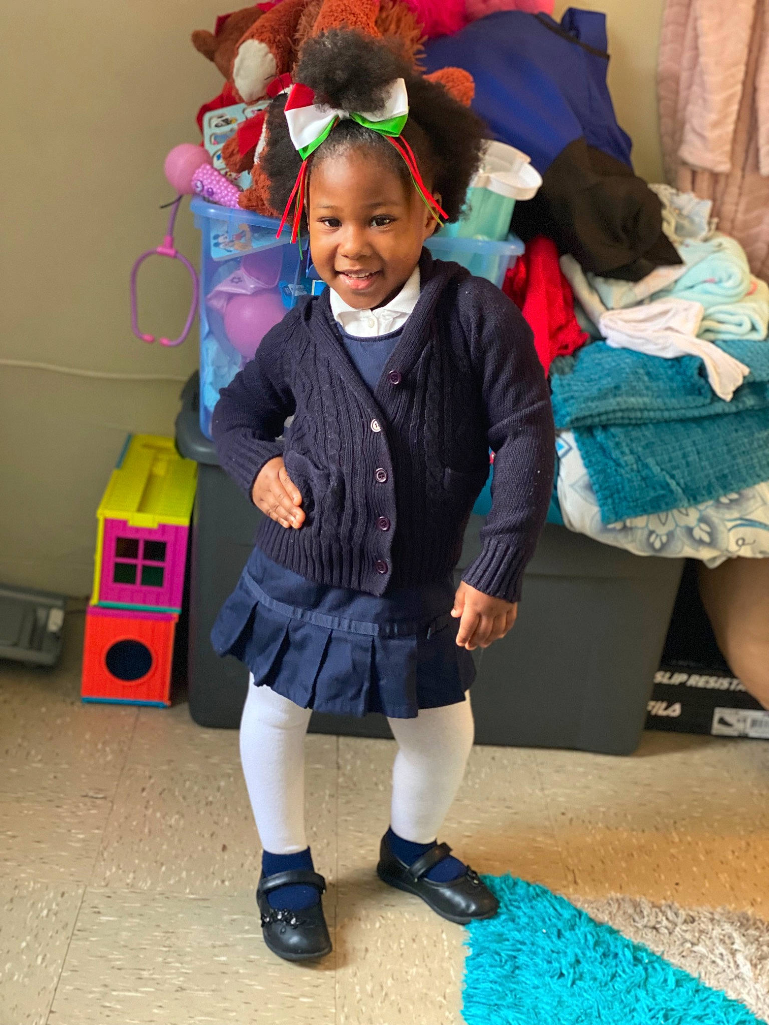 Krystal joined the competition — help win amazing prizes! bag, blue, boot, child, costume, entertainment, event, fashion_design, fun, happy, joy, leisure, luggage_and_bags, people, person, pink, shoe, smile, snapshot, sock