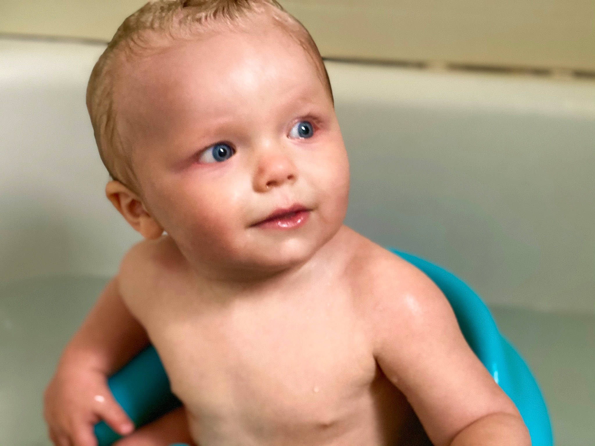 Grayson is registered to the contest to win money with this photo: baby_bathing, bathing, cheek, chest, chin, ear, eyebrow, eyelash, face, finger, gesture, iris, joint, lip, mouth, muscle, neck, nose, person, skin