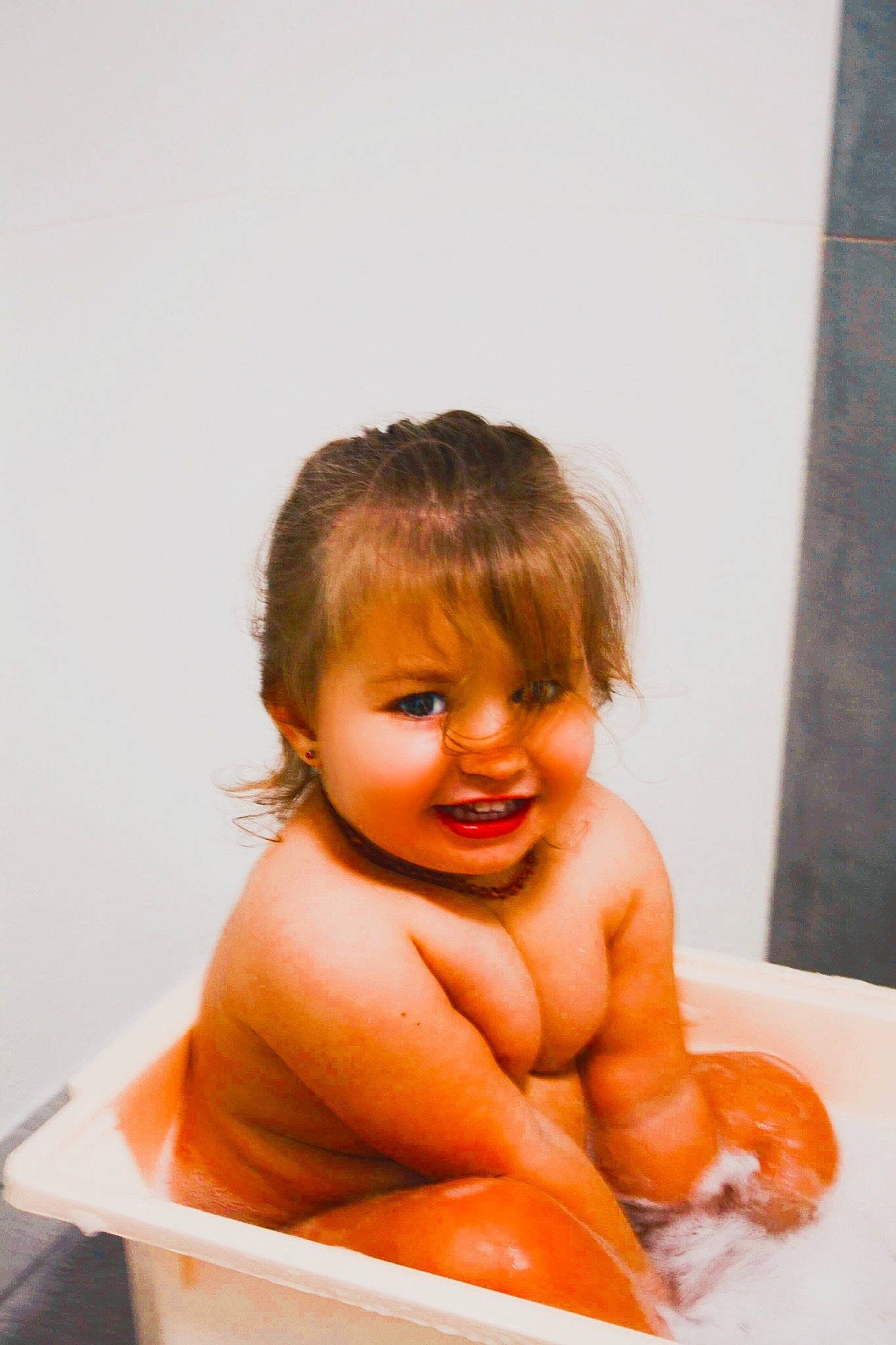 Hazel-grace joined the competition — help win amazing prizes! baby_bathing, bathing, bathtub, child, joy, person, toddler