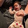 Ava is registered to the contest to win money with this photo: baby, blanket, brown_hair, child, closed_eyes, couch, cozy, family, floral_pajamas, home, indoors, infant, pacifier, photography, pink_clothing, portrait, relaxed, sitting, sleeping, soft_lighting