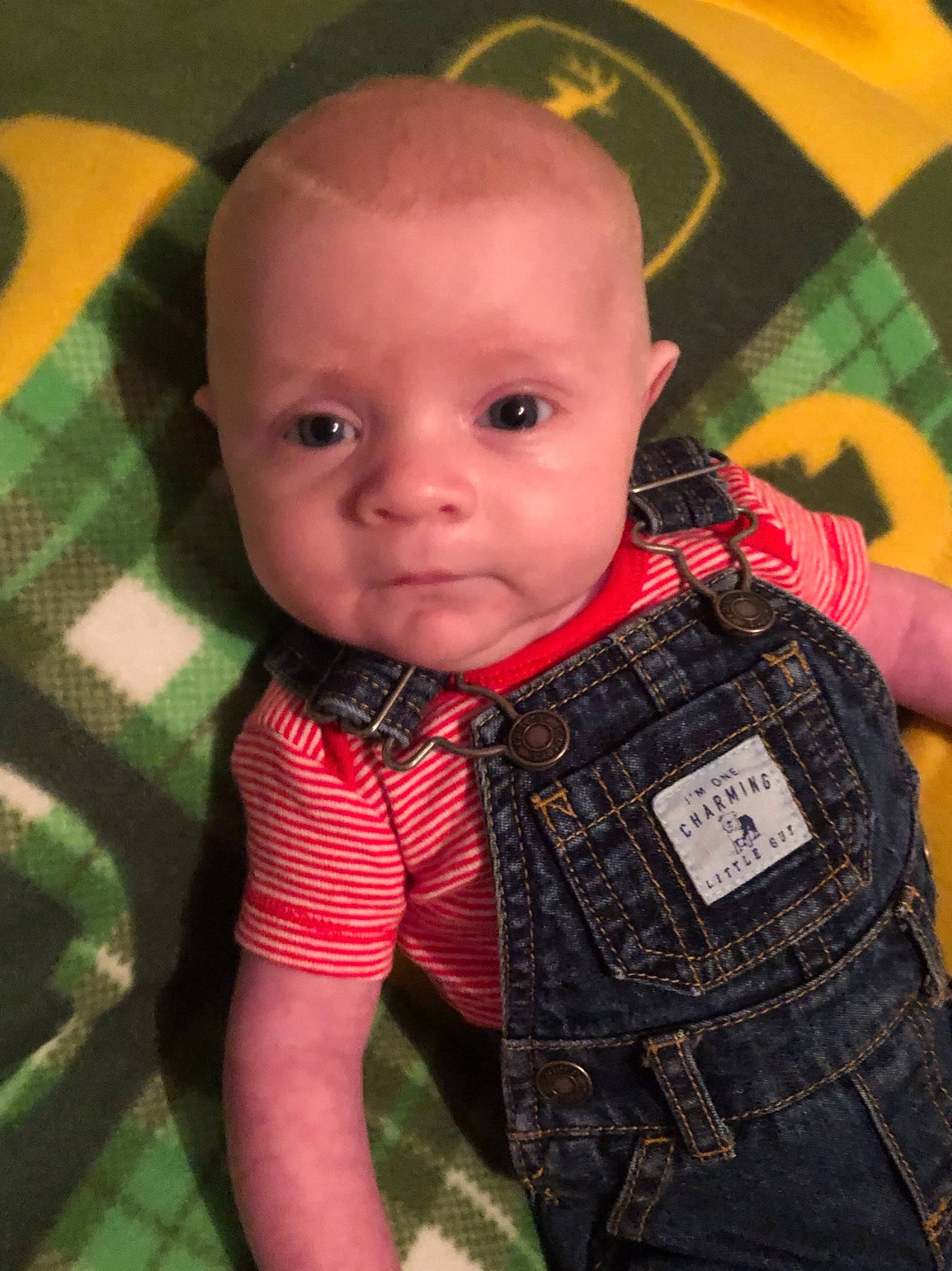 River joined the competition — help win amazing prizes! baby, cheek, child, design, eye, face, head, nose, pattern, person, plaid, skin, tartan, textile, toddler