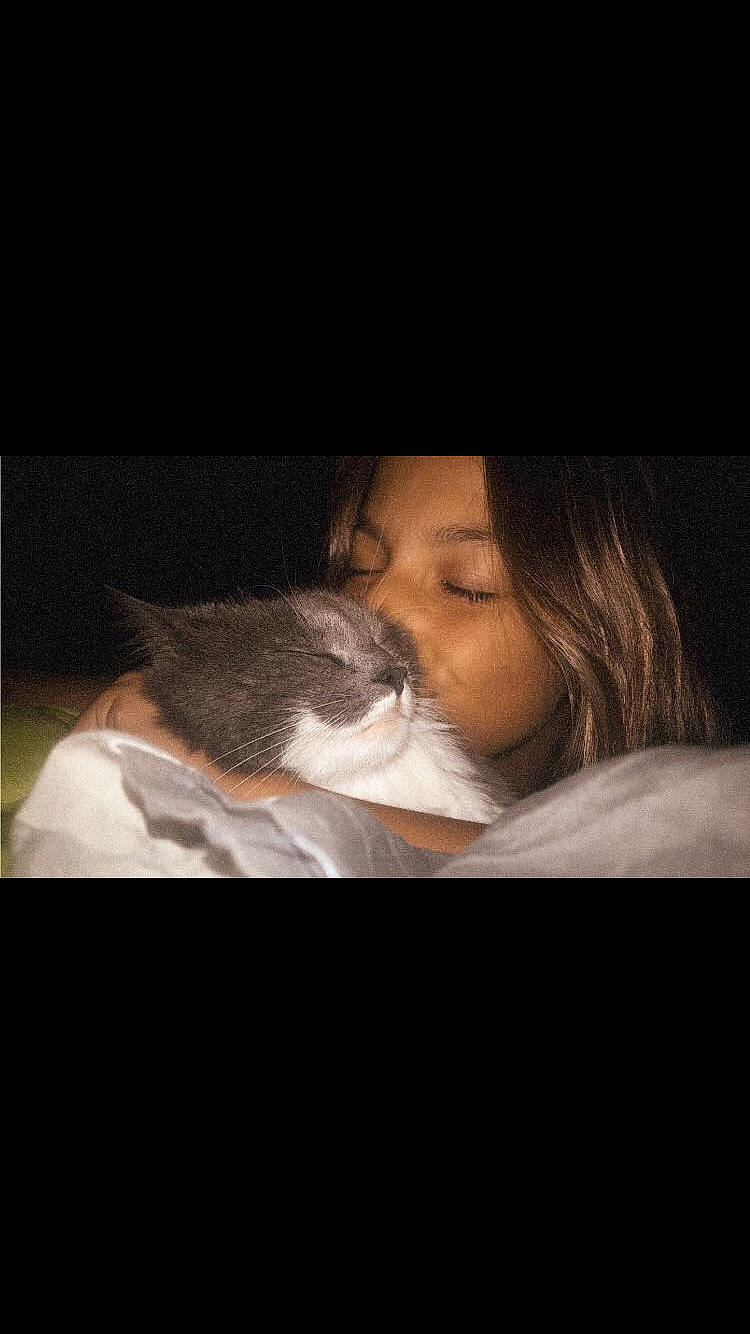 Pampette a rejoint le concours — aidez-le/la à gagner de superbes lots ! black_hair, cheek, child, ear, hug, human, interaction, kiss, love, mouth, neck, night, nose, photography, sleep