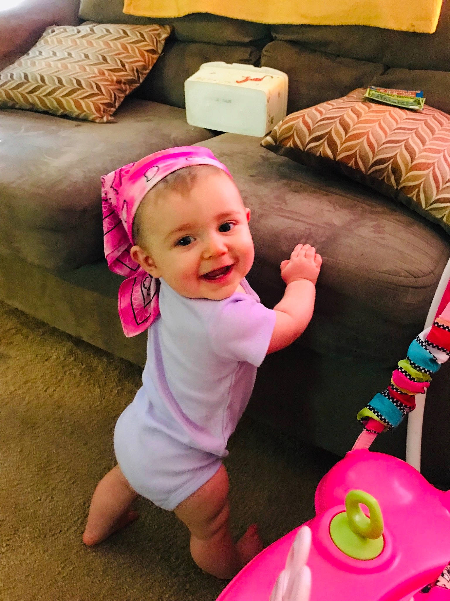 Aris joined the competition — help win amazing prizes! baby, child, fun, joy, person, pink, play, toddler