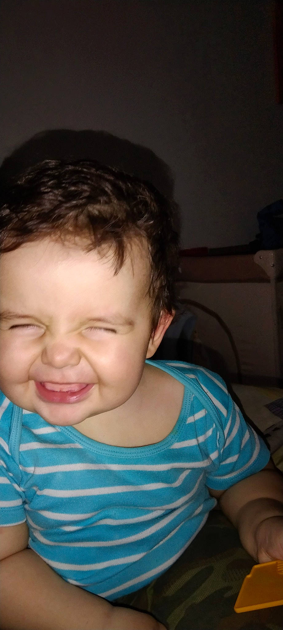 Ibrahim Dominik participe au concours pour gagner de l'argent avec cette photo : arm, baby_toddler_clothing, cheek, chin, ear, eyebrow, eyelash, face, forehead, gesture, hair, happy, iris, jaw, lip, mouth, neck, nose, person, skin