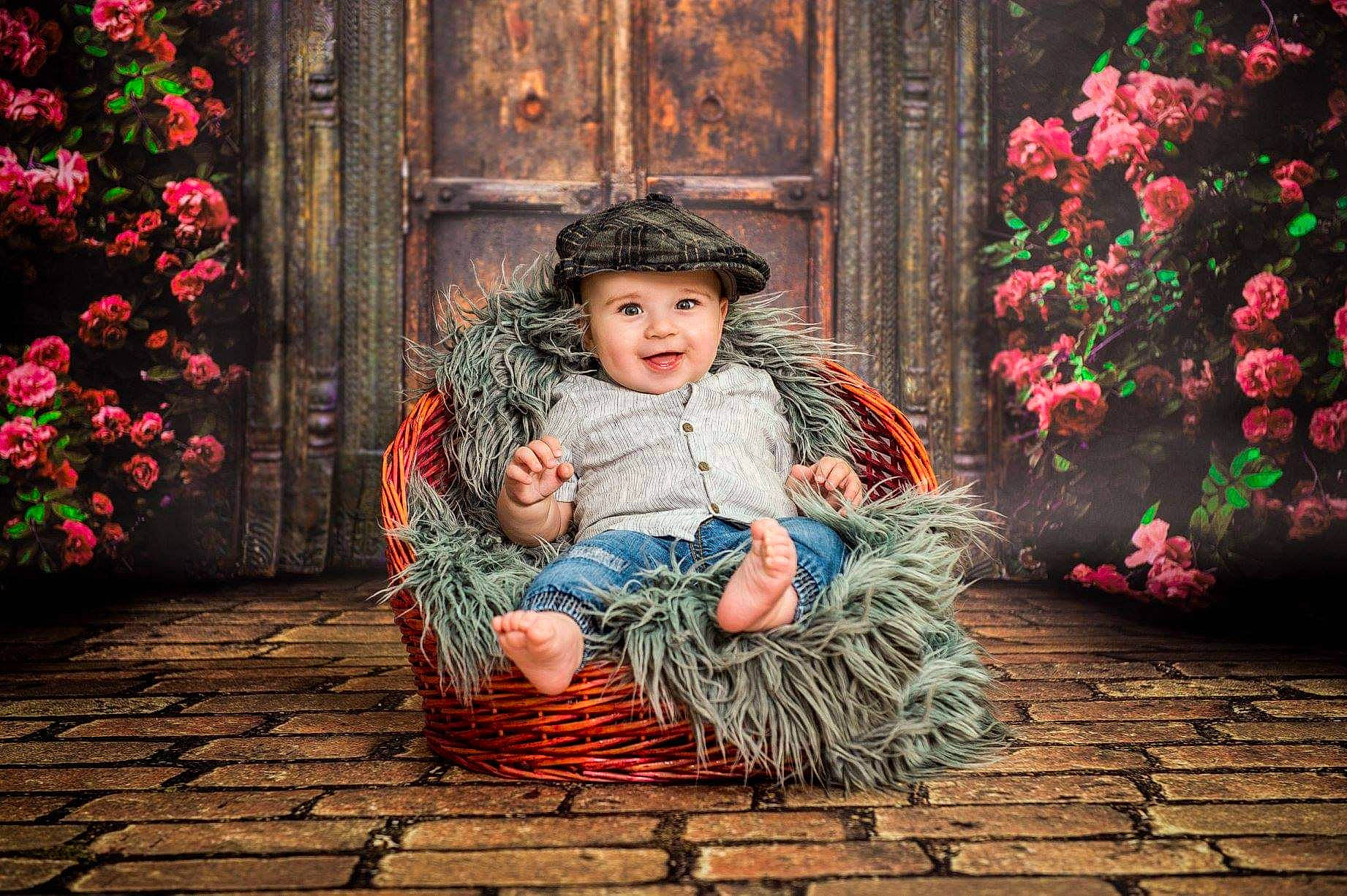 Aleksander joined the competition — help win amazing prizes! baby, child, child_model, fur, headwear, joy, person, photograph, photography, plant, portrait, portrait_photography, sitting, toddler, tree