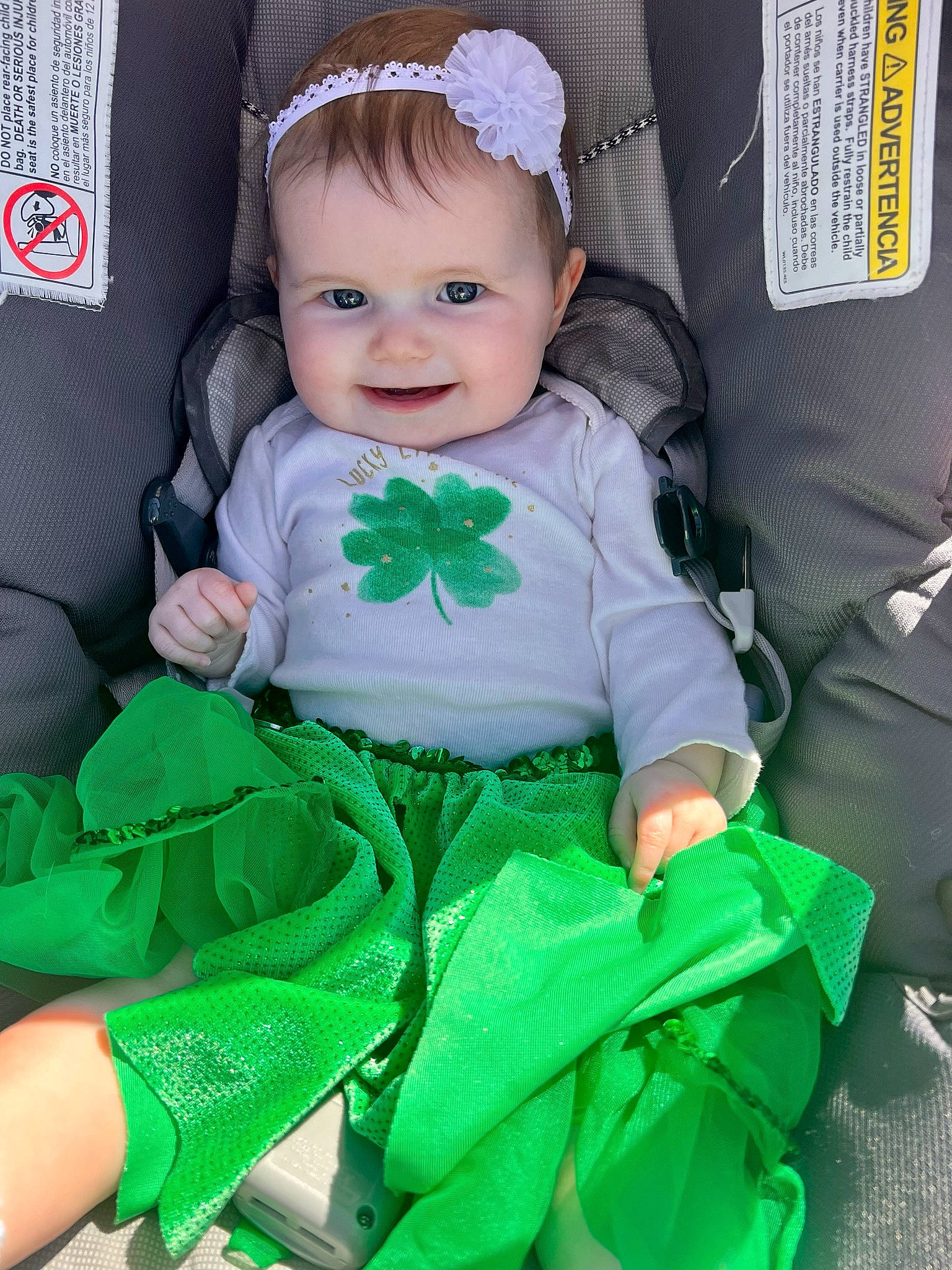 Hope joined the competition — help win amazing prizes! baby, baby_toddler_clothing, child, costume_hat, doll, dress, eye, fashion_accessory, grass, green, happy, iris, joy, person, pink, product, sitting, sleeve, smile, textile