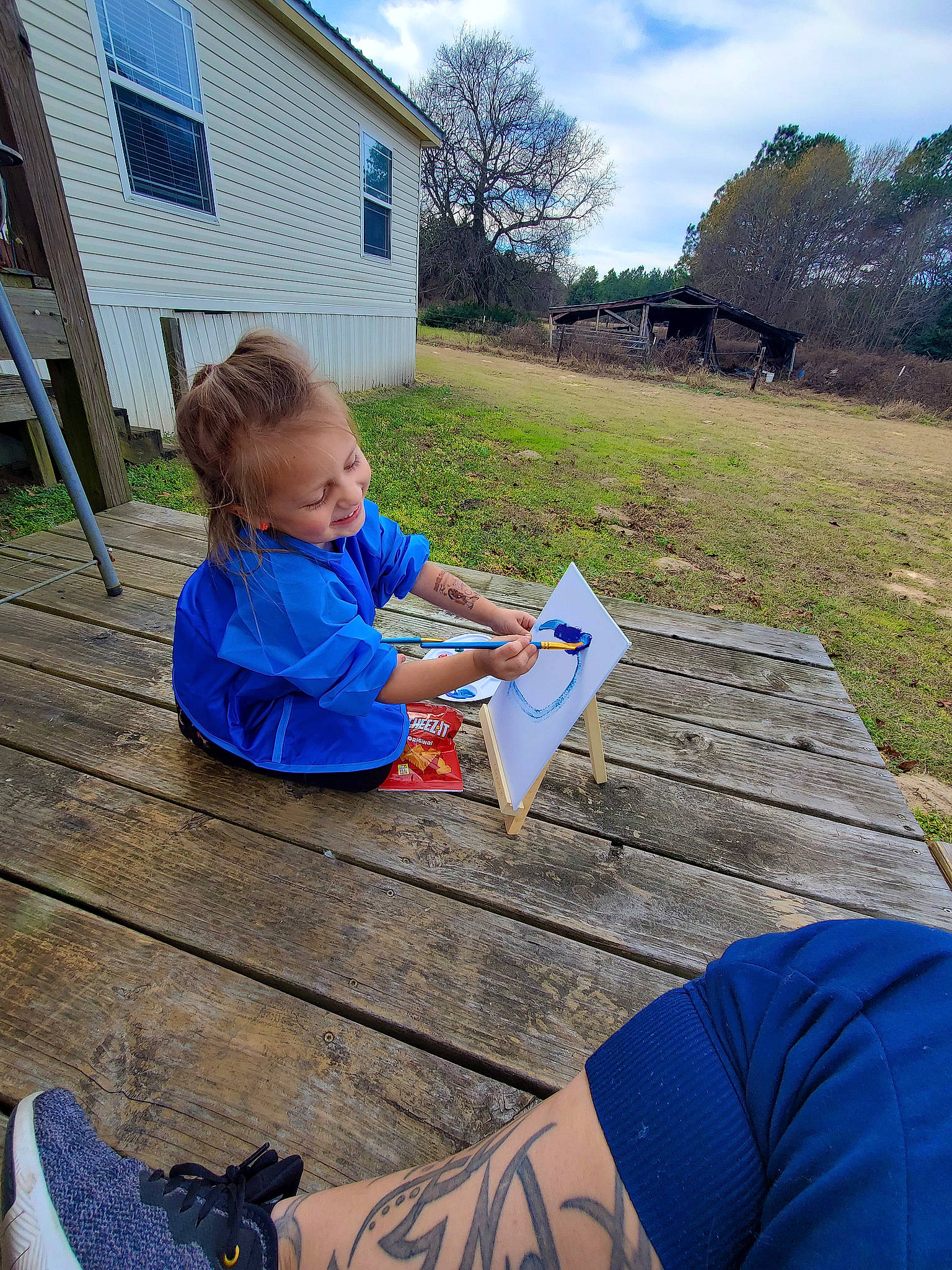 Kadence joined the competition — help win amazing prizes! azure, blue, cloud, daytime, grass, house, knee, lap, leaf, leisure, morning, person, plant, recreation, shorts, sky, table, thigh, tree, window